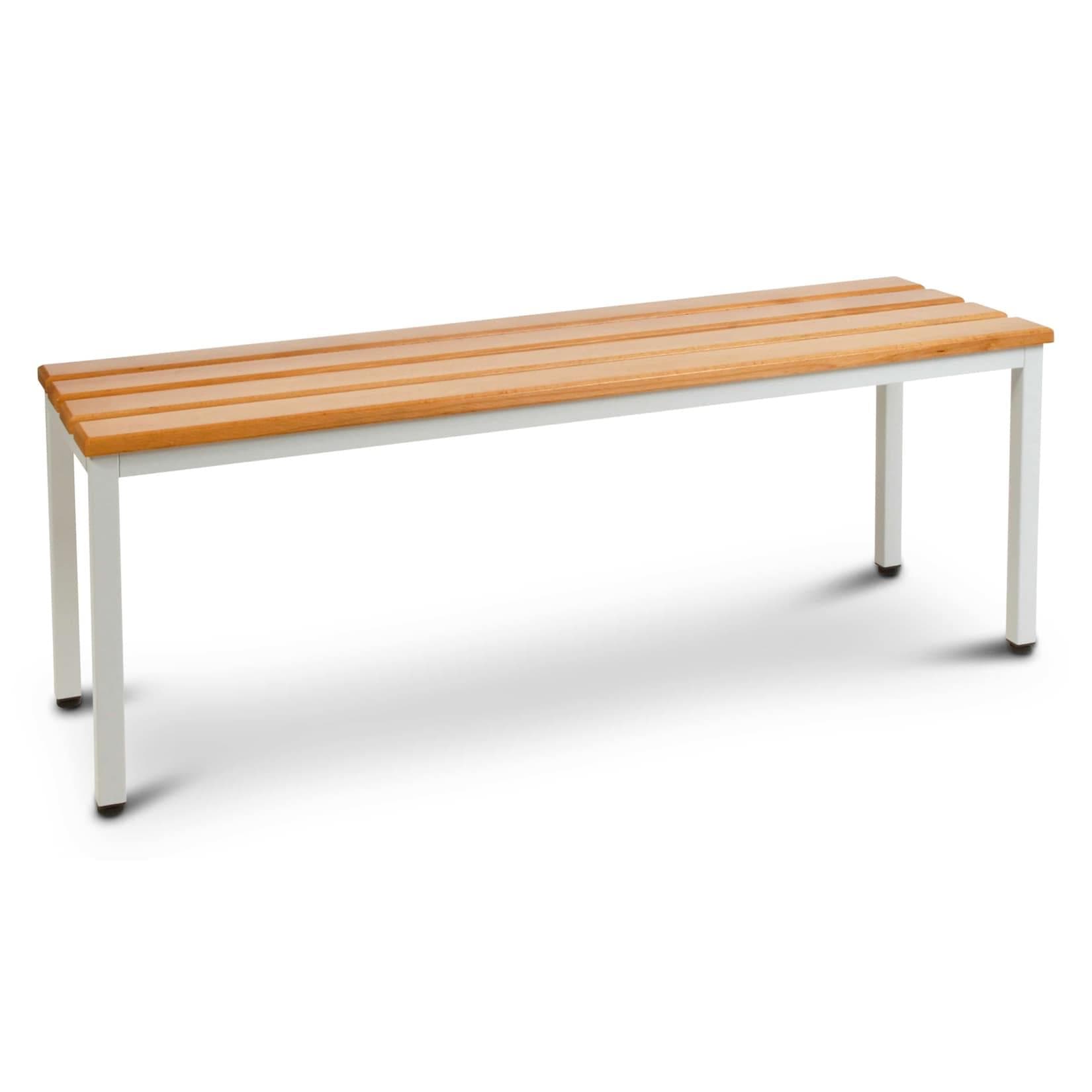 Ceha Garderoben-Sitzbank mit Holzleisten Lichtgrau