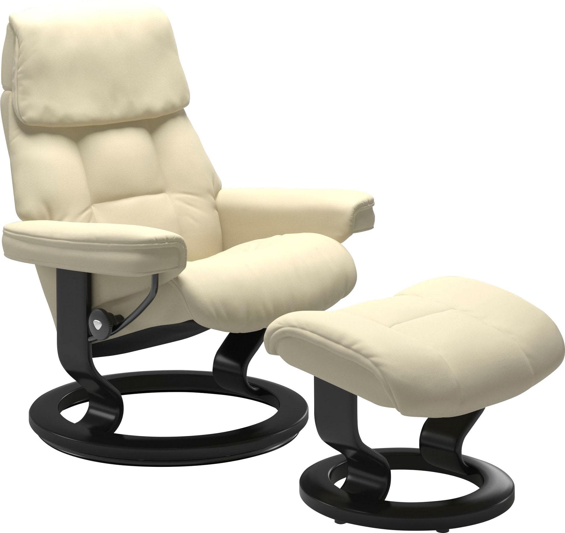 STRESSLESS Ruby Relaxsessel Beige Leder mit Hocker