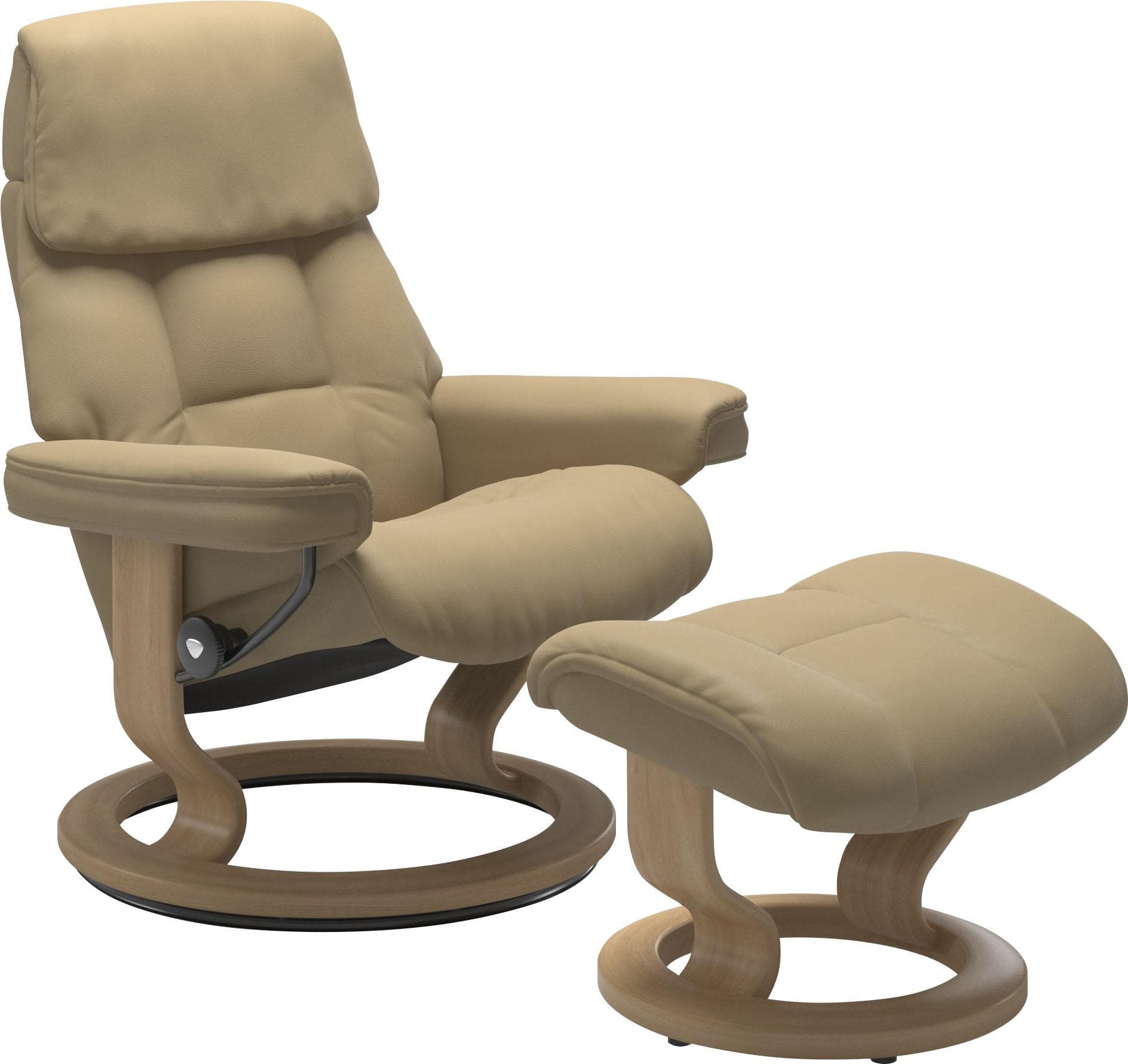 Relaxsessel STRESSLESS Ruby Beige Leder PALOMA mit Hocker