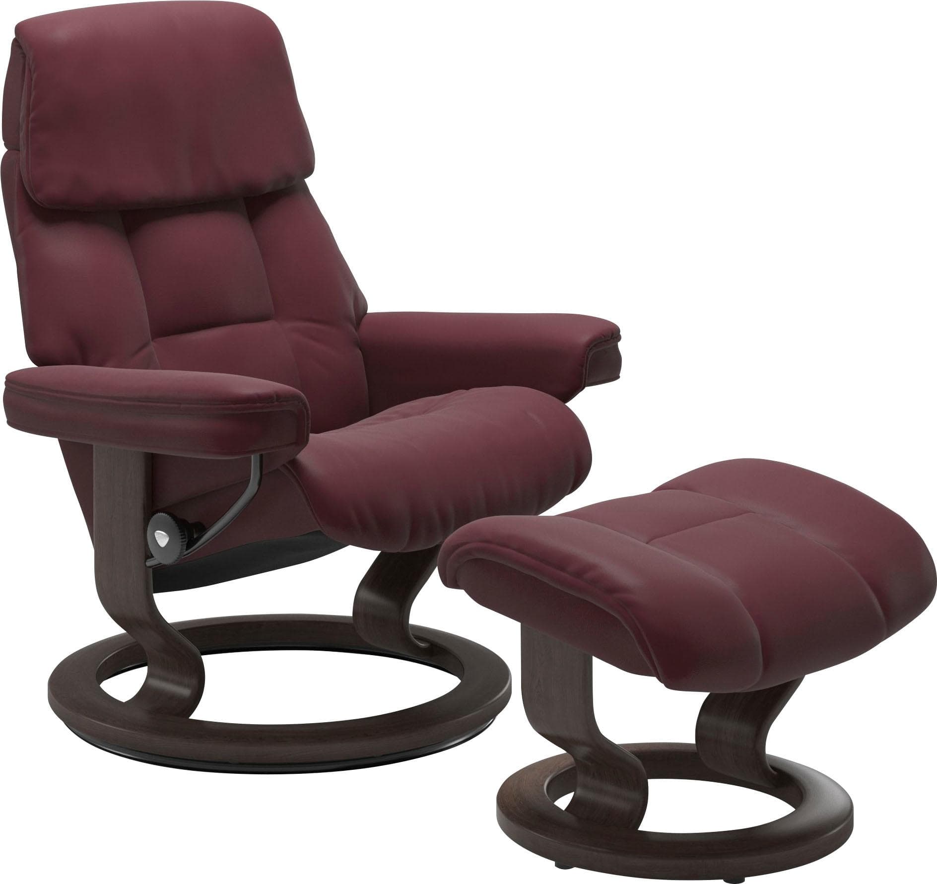 STRESSLESS Ruby Relaxsessel Bordeaux Leder mit Hocker