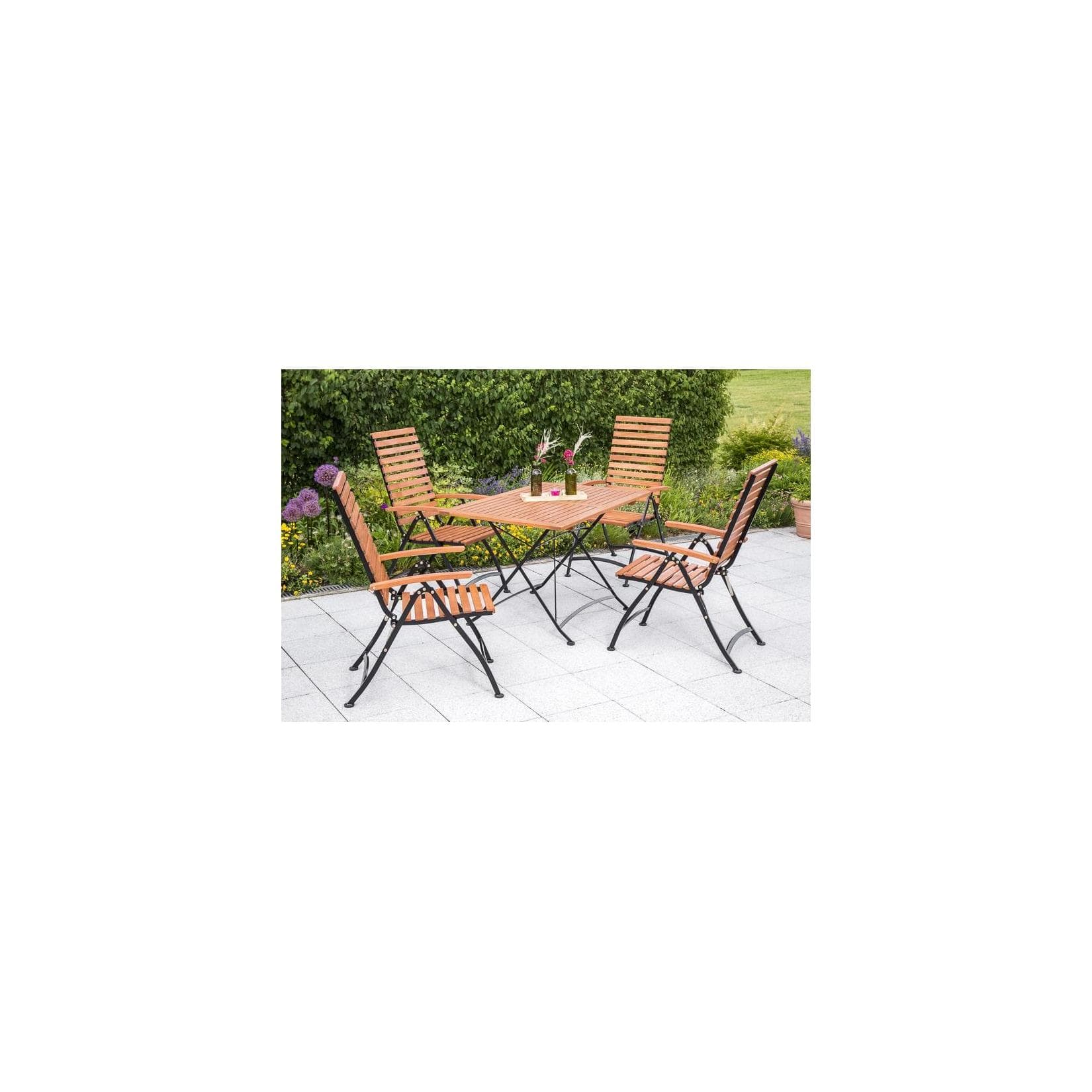 Merxx Garten-Essgruppe Schlossgarten 5-tlg. Beige Stahl Eukalyptus