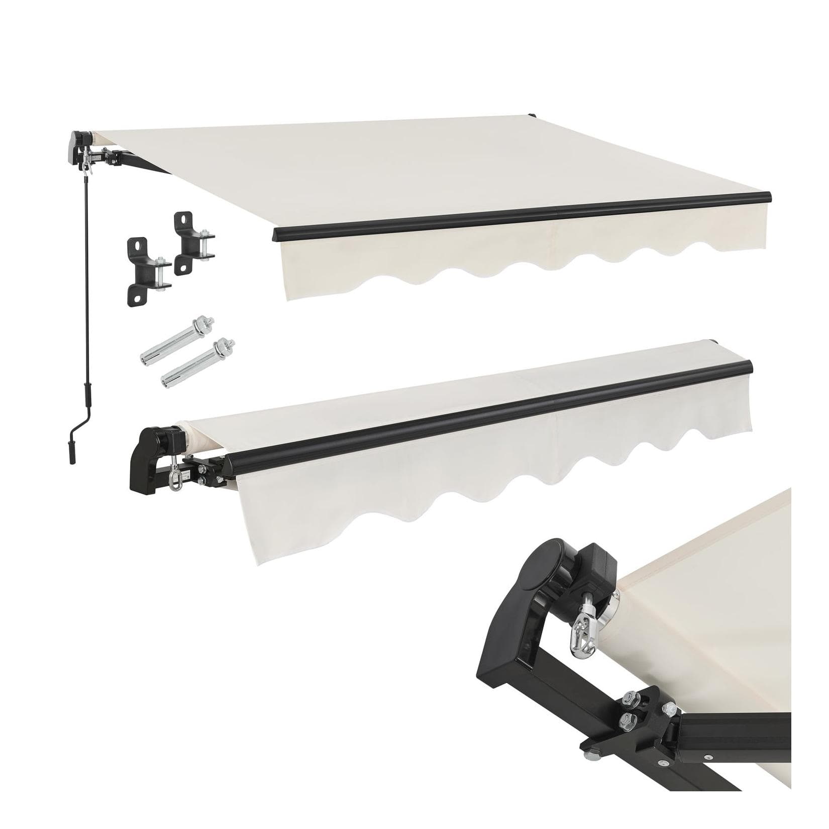 Juskys Markise 350 x 300 cm Beige Gelenkarmmarkise