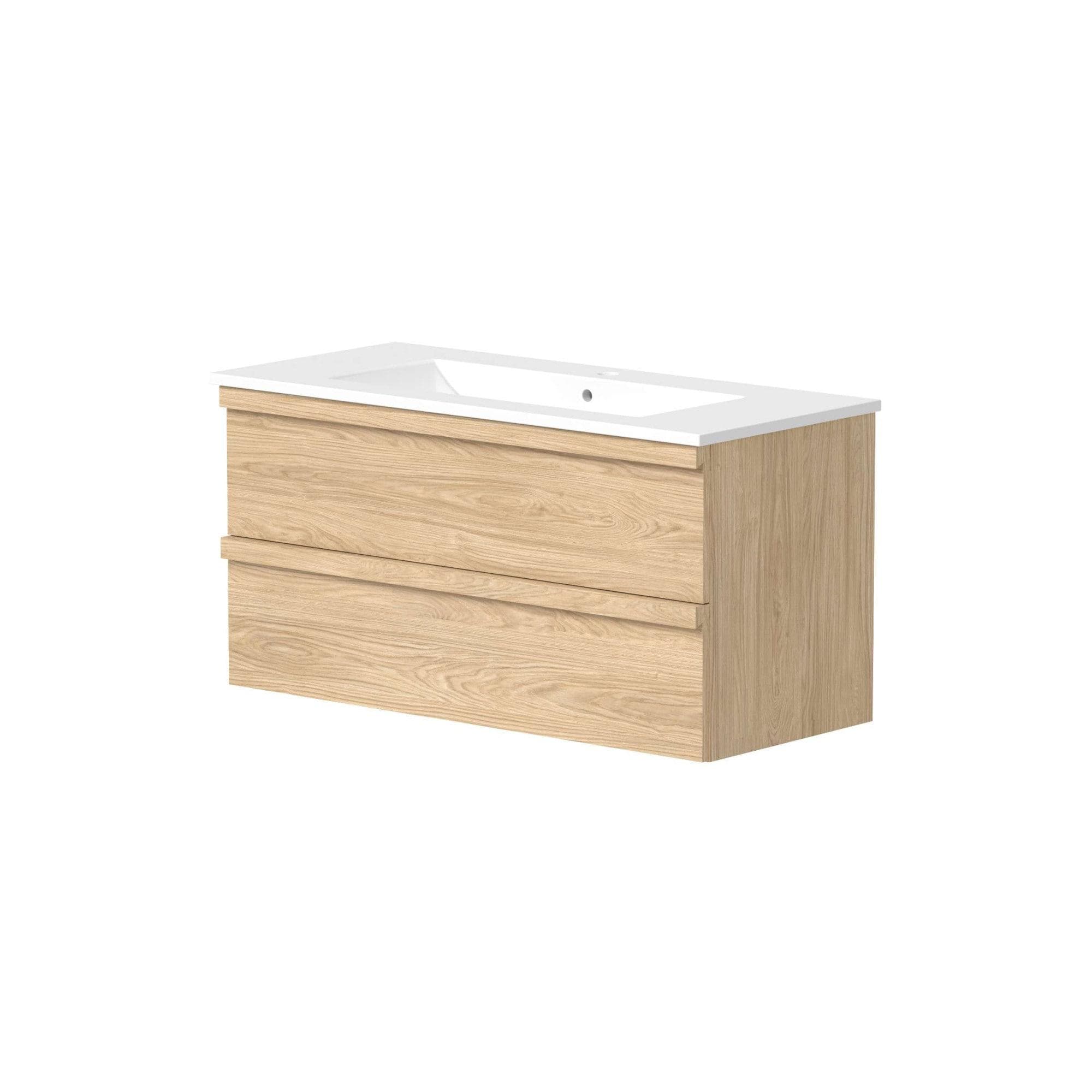 Welltime Waschtisch Pure Badmöbel Set Waschbecken mit Unterschrank Beige