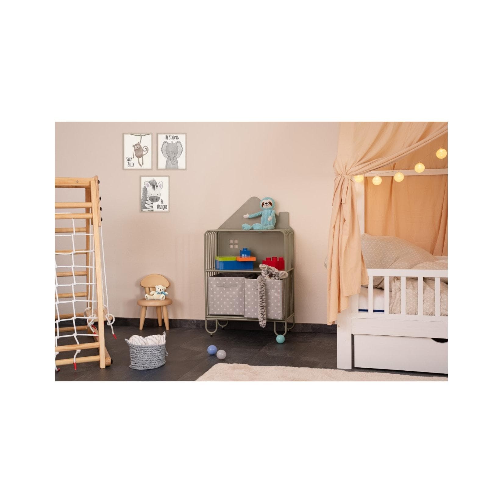 Kinderregal mit Aufbewahrungsboxen - Rutschfest