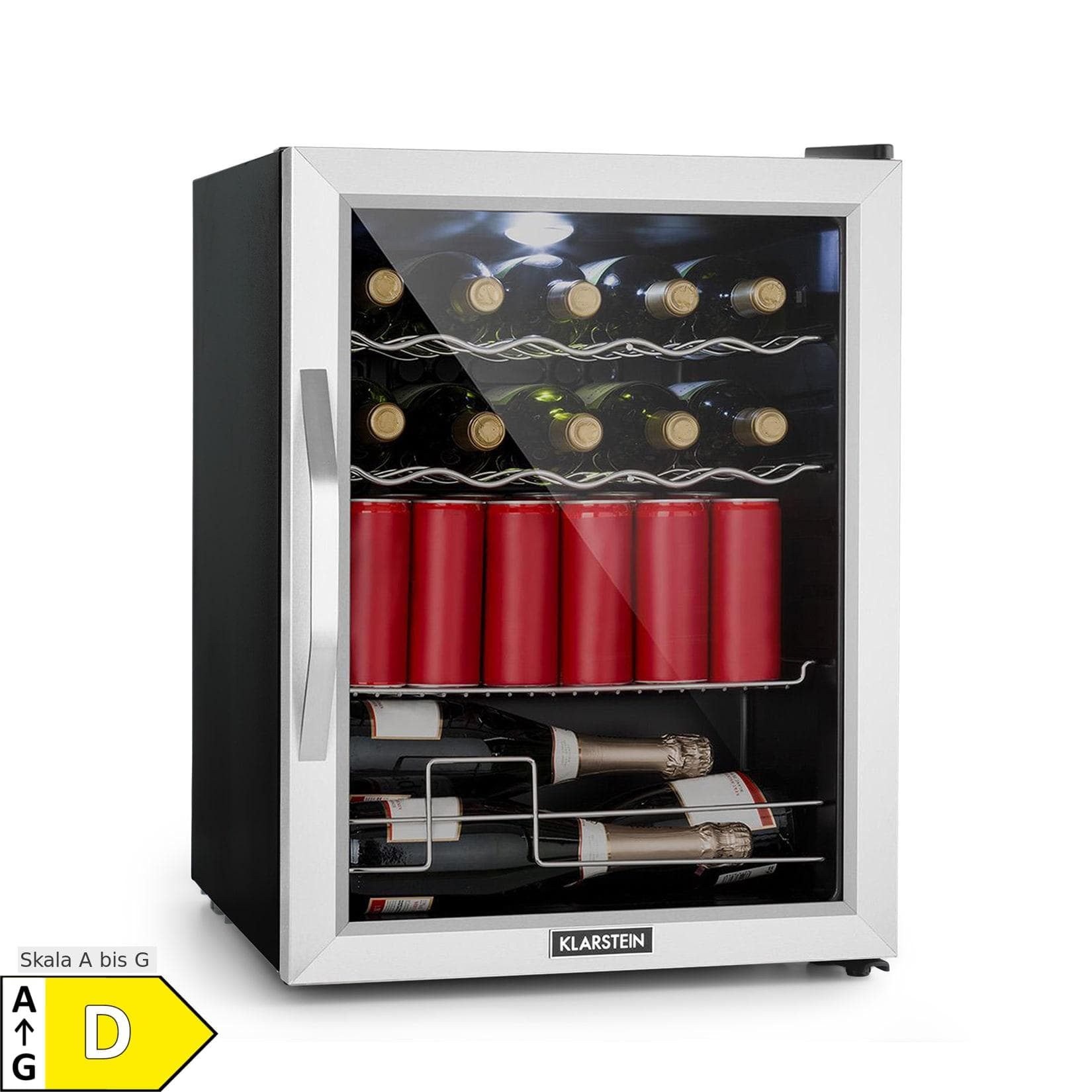 Klarstein Beersafe XL Mix It Edition Kühlschrank 60 Ltr 4 Böden Panoramaglastür