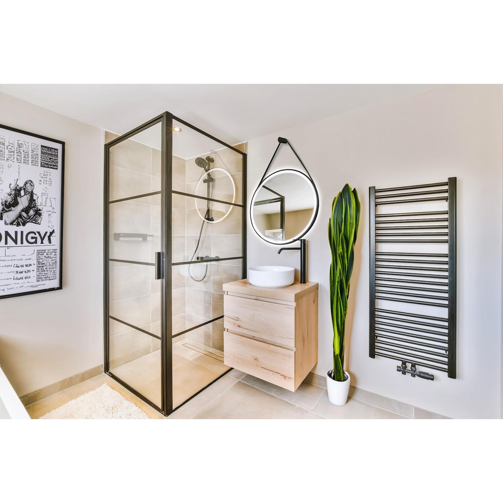 HOME DELUXE LED-Spiegel Rund FIANA 80 cm inkl. Aufhängung