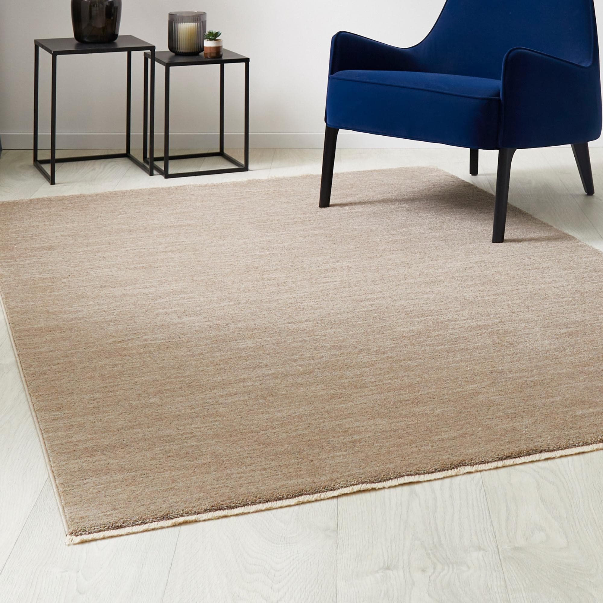 Moderner Polyester-Teppich in Beige, Sand und Kupfer
