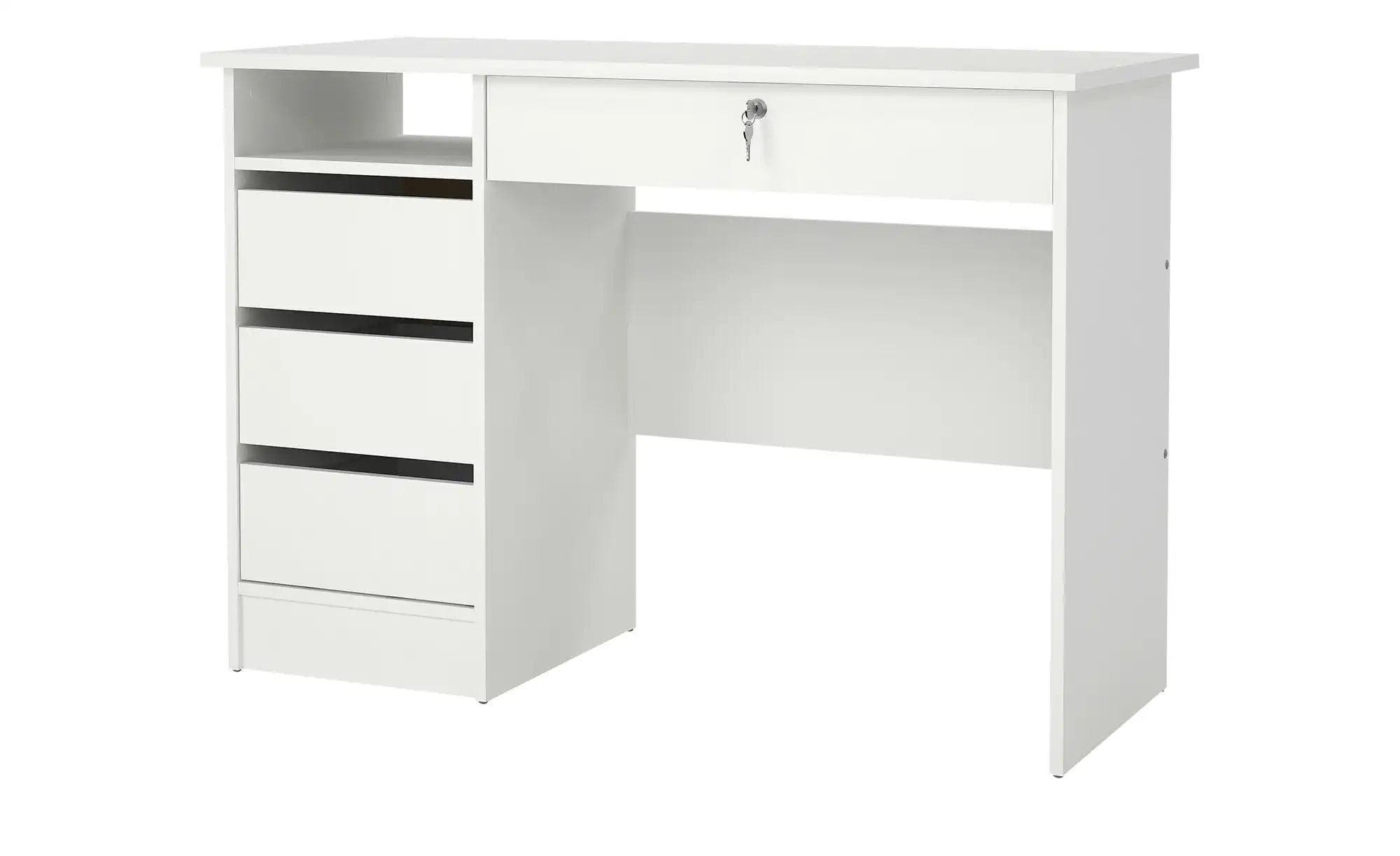 Schreibtisch mit Regal und Schubladen