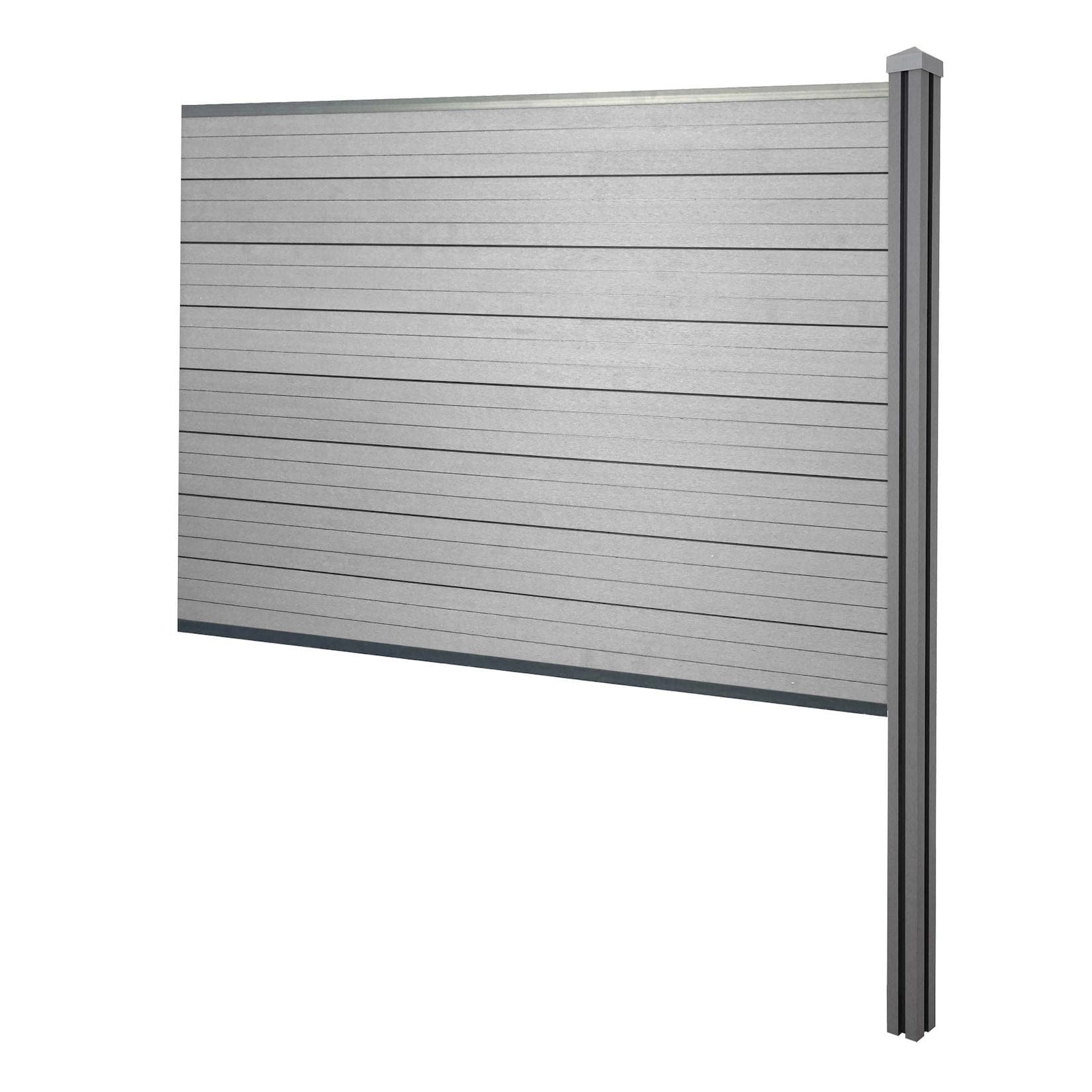MCW WPC-Sichtschutz Savoie Zaun Windschutz 188cm Grau