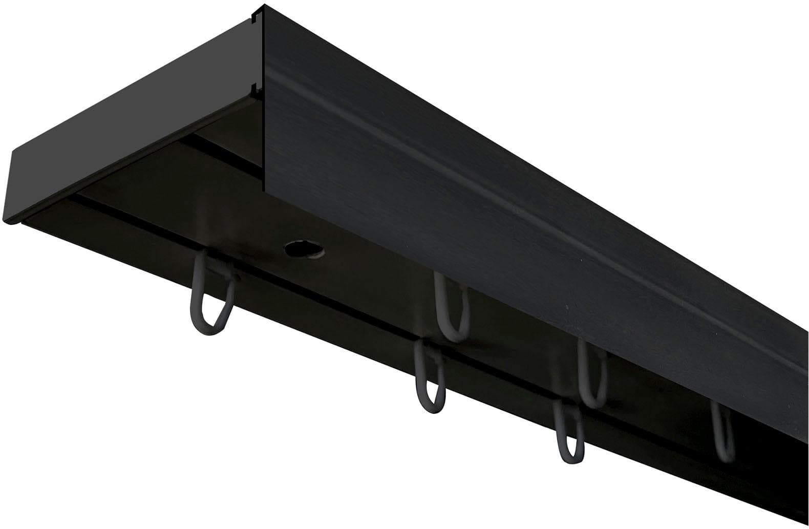 SN DECO GROUP Vorhangschiene SH mit Blende 2-läufig Schwarz Kunststoff