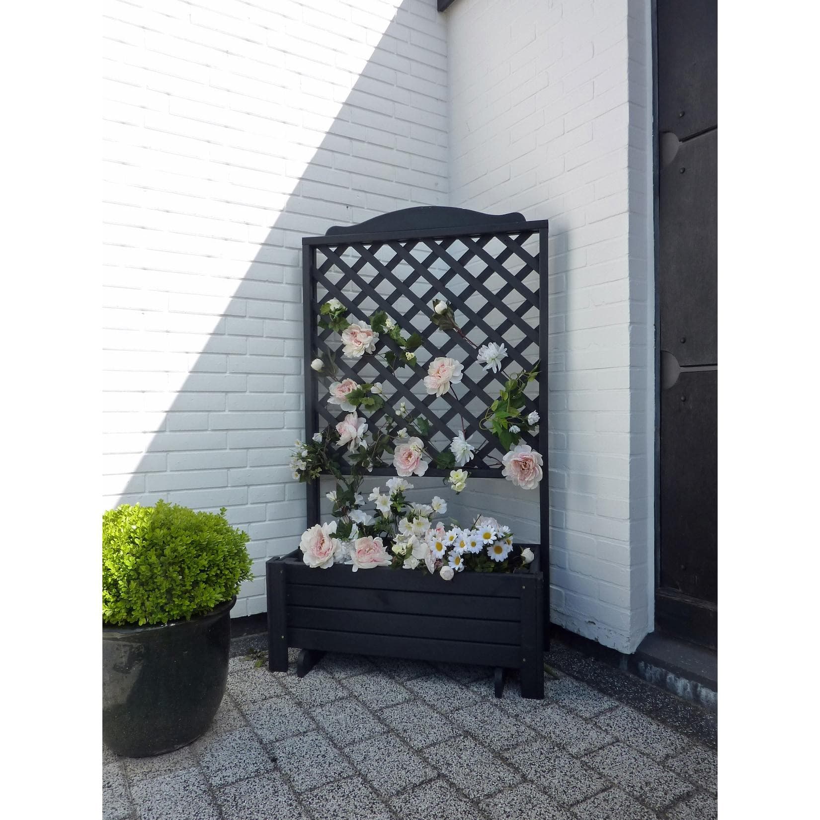 Promadino Rankkasten "Romantica" 80x140 cm Anthrazit Massivholz