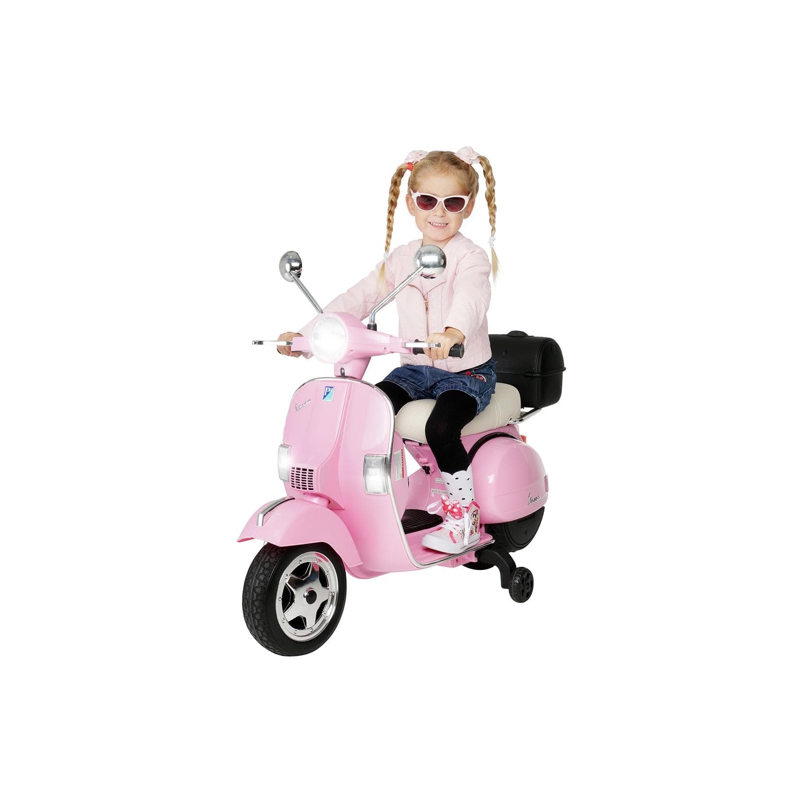 Actionbikes Motors Kinder-Elektroroller Vespa Pink EVA-Reifen LED