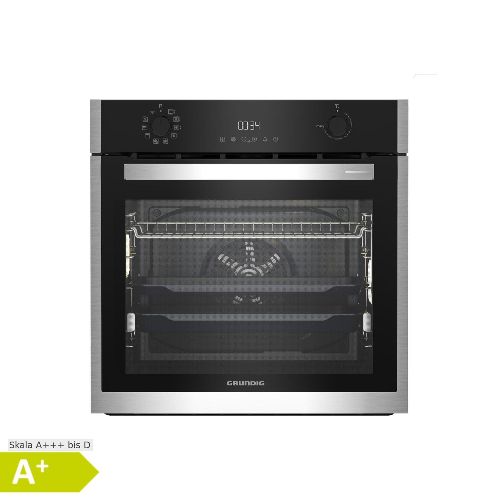 Grundig GEBM19300BMPF Einbaubackofen 60cm Multifunktionsofen Pyrolyse