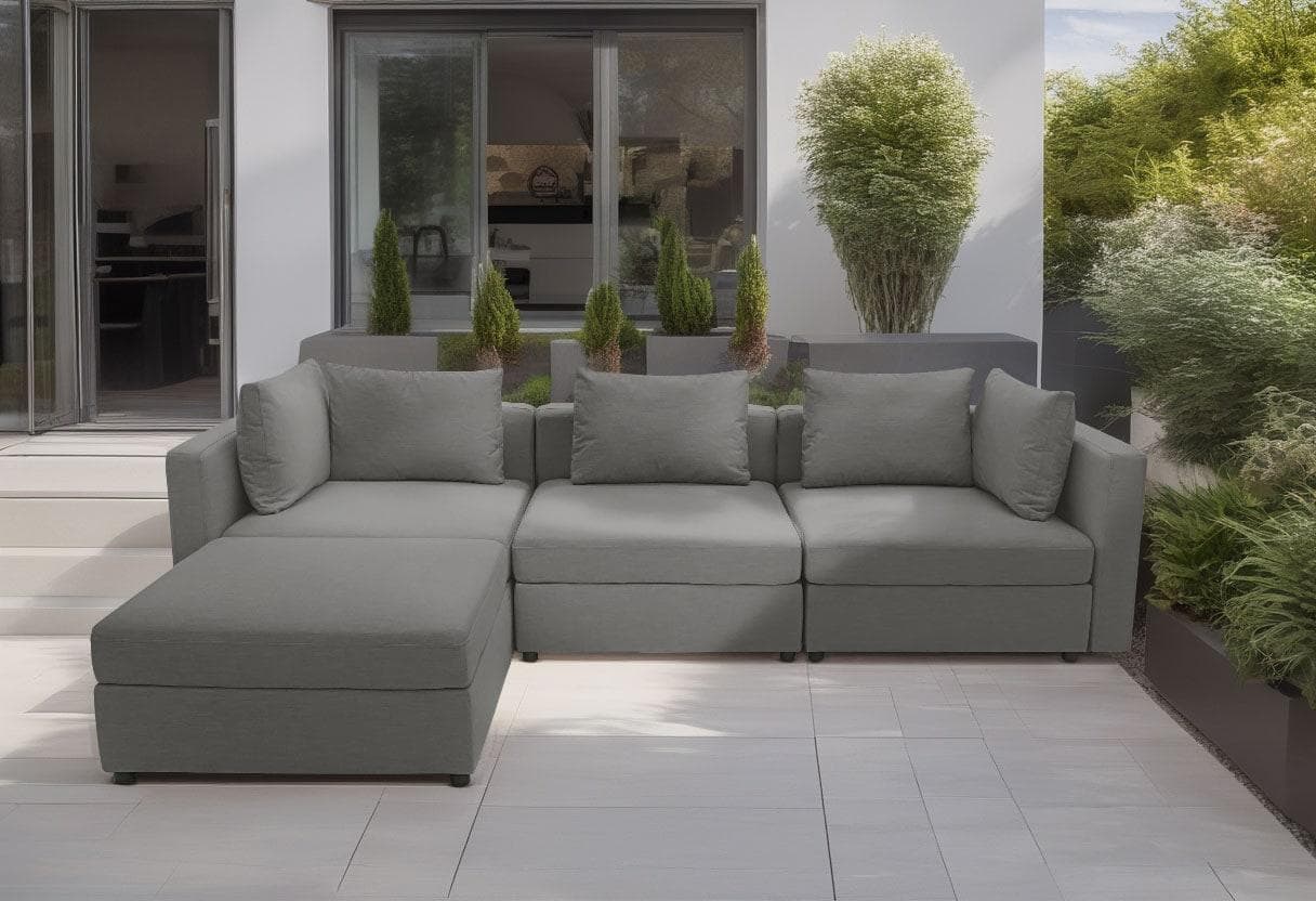 DOMO COLLECTION Ecksofa Solskin Anthrazit 312x80x96 cm