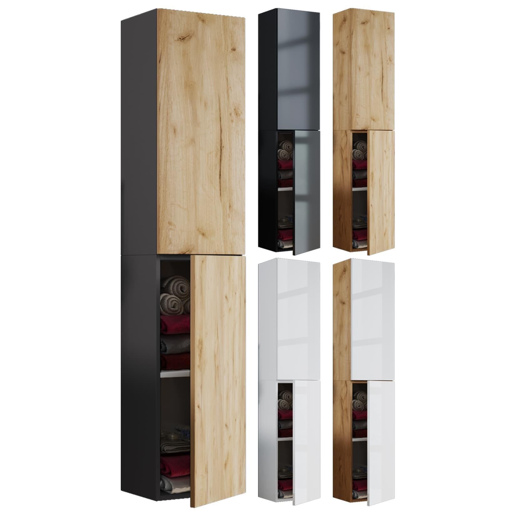 VCM Hochschrank Holz Badmöbel Weiß Push-to-open S0R060TF