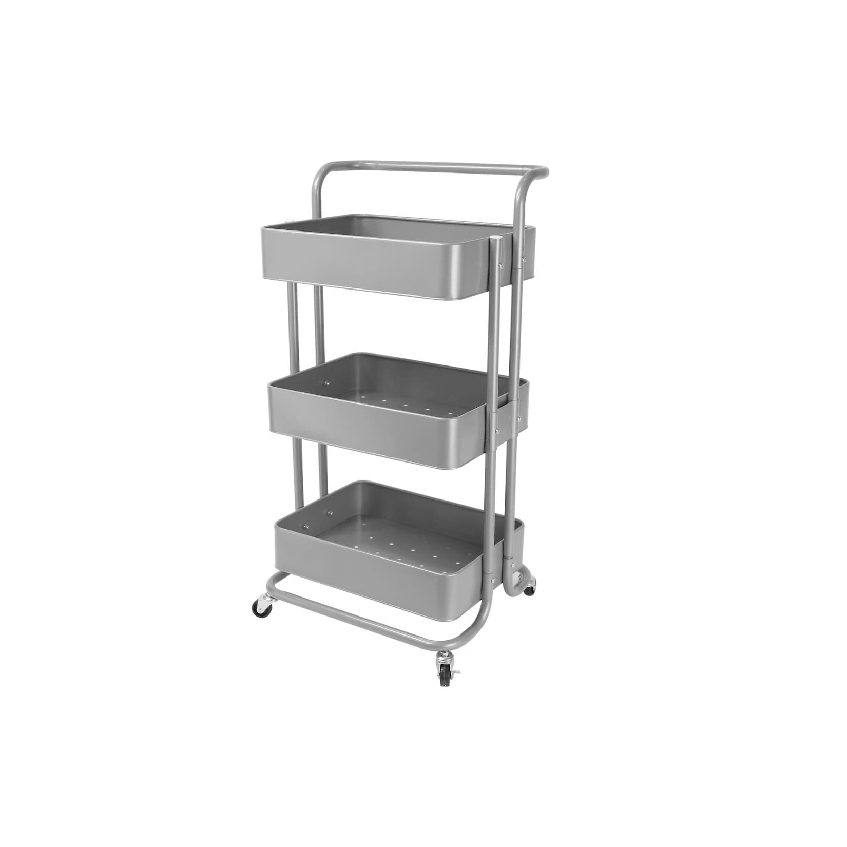ECHTWERK Küchenwagen Silber 3 Ebenen mit Rollen