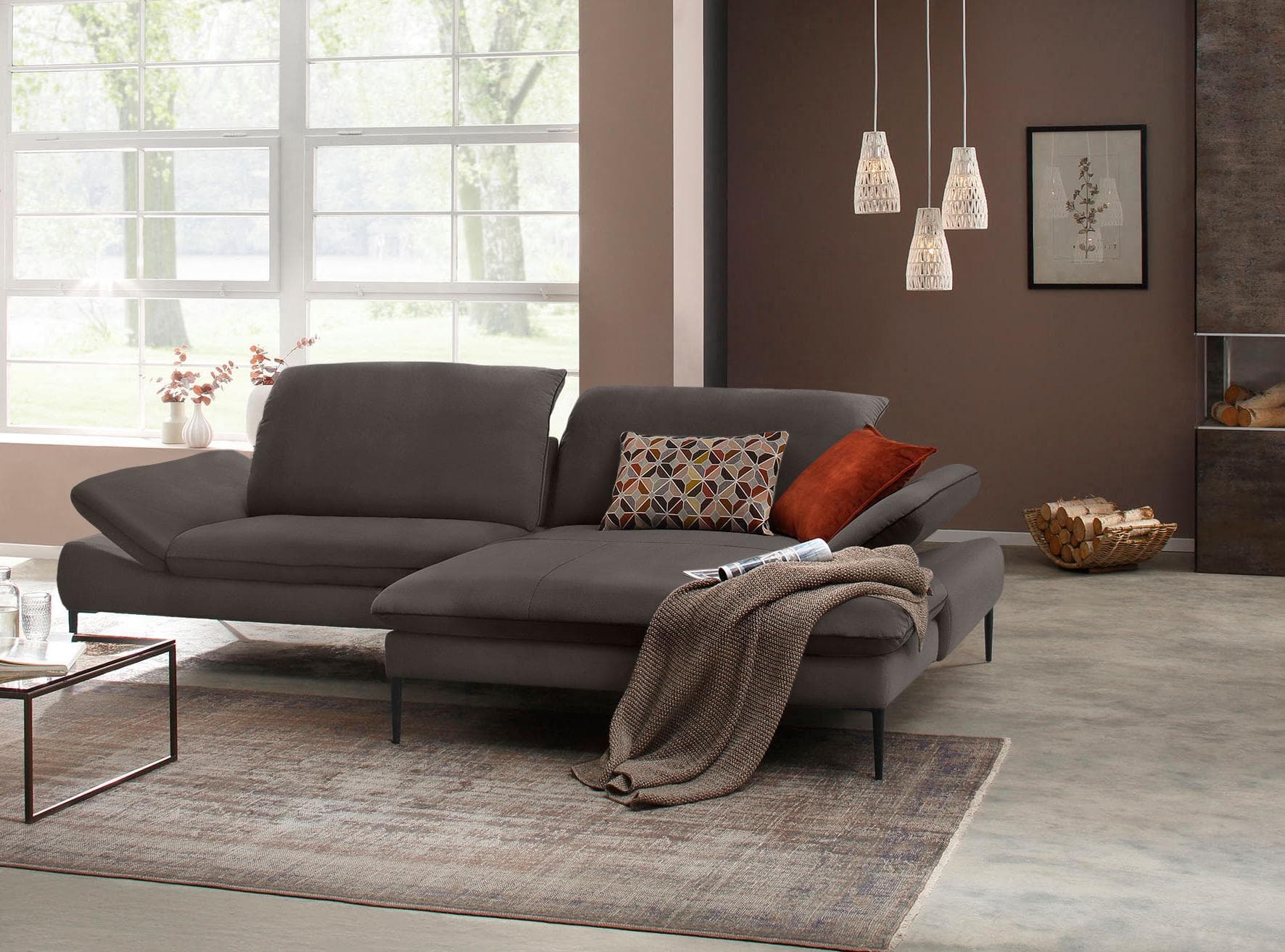 W.SCHILLIG Ecksofa enjoy&MORE Braun mit Sitztiefenverstellung