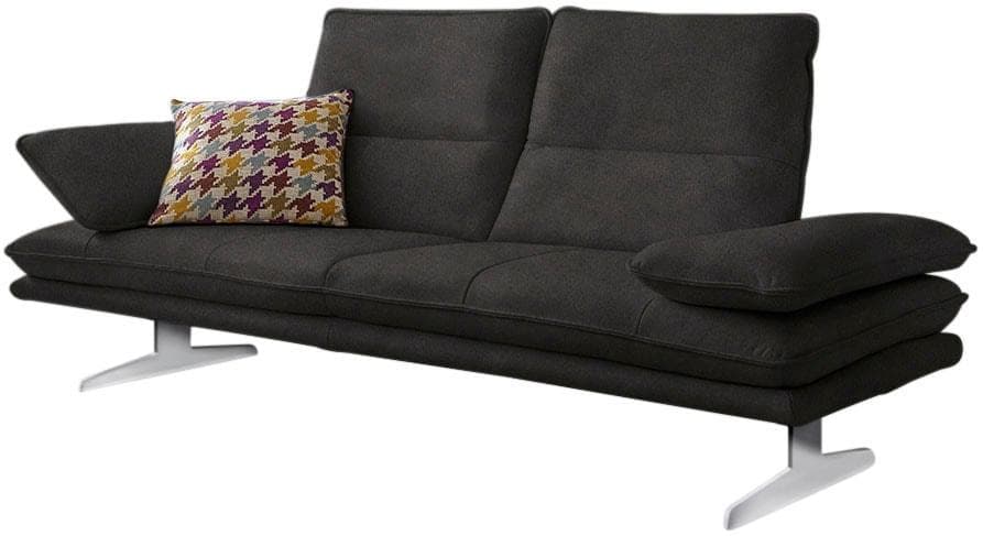 W.SCHILLIG Broadway 2-Sitzer Sofa Anthrazit Leder