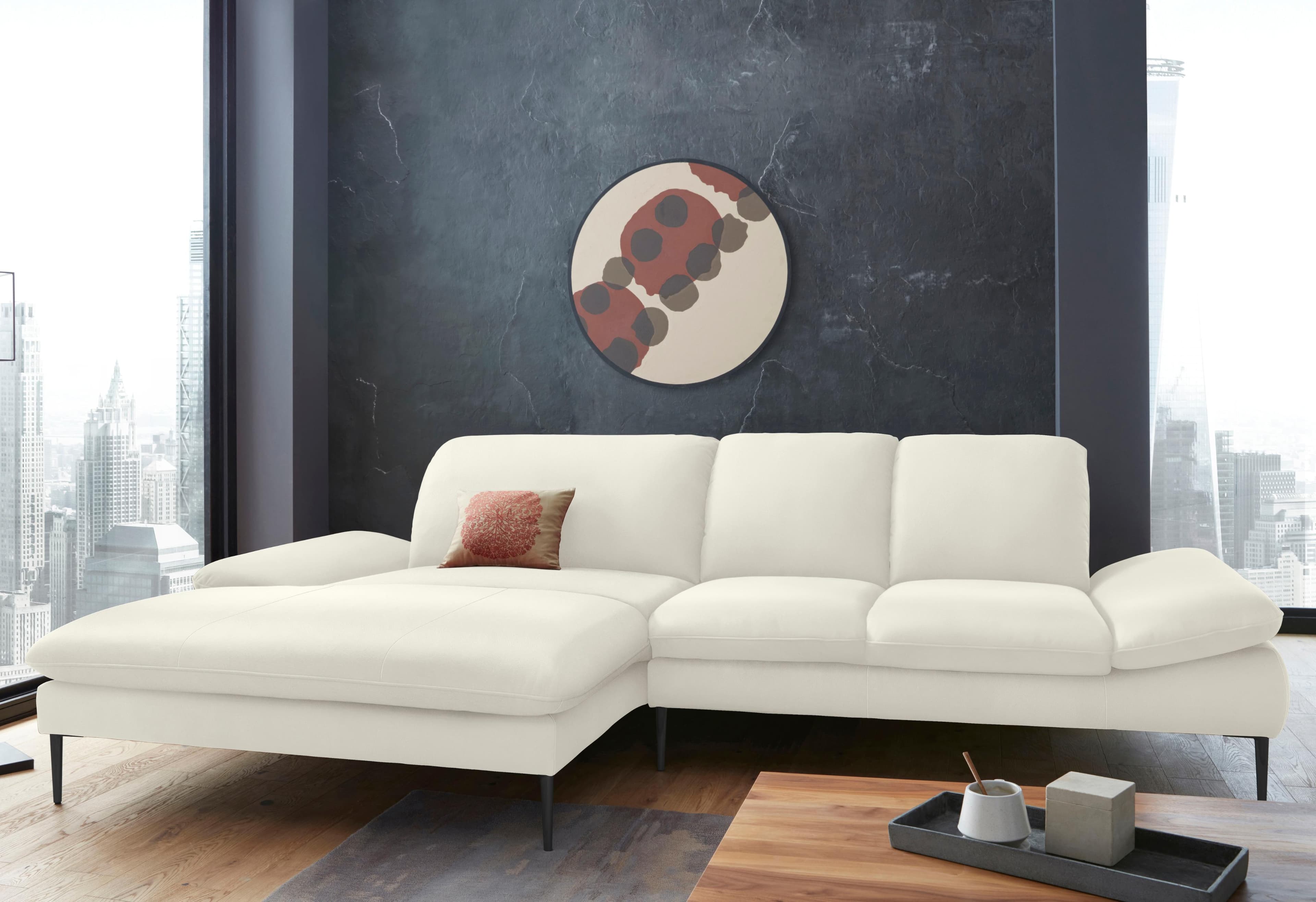 W.SCHILLIG Ecksofa enjoy&MORE Weiß mit Sitztiefenverstellung