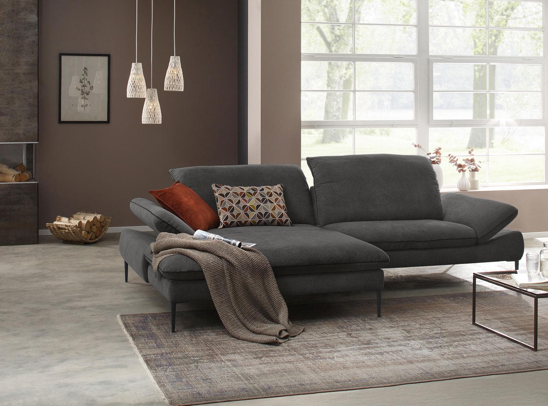W.SCHILLIG Ecksofa enjoy&MORE Anthrazit mit Sitztiefenverstellung