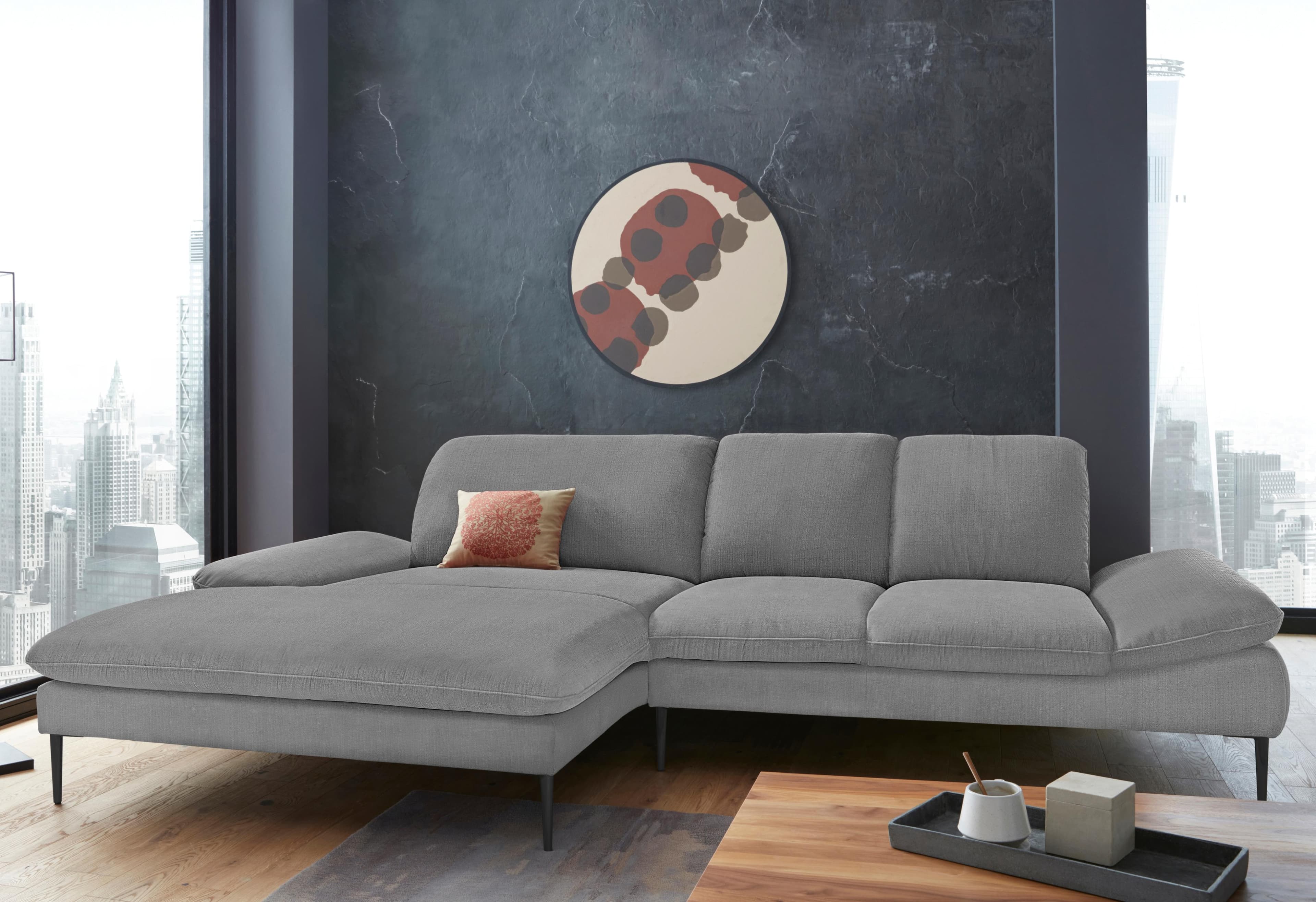 W.SCHILLIG Ecksofa enjoy&MORE Grau L-Form mit Sitztiefenverstellung