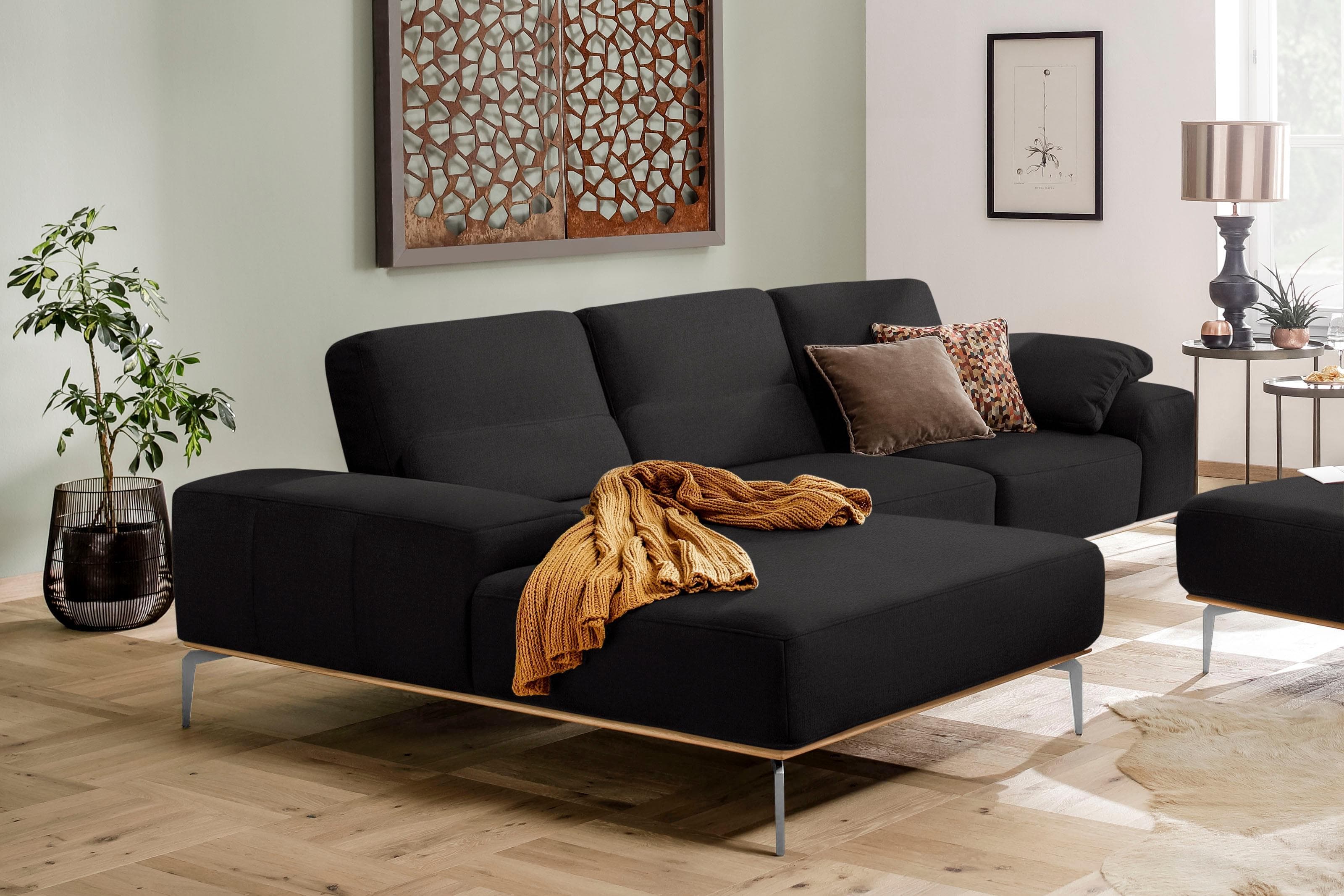 W.SCHILLIG Ecksofa "run" Designsofa L-Form Schwarz