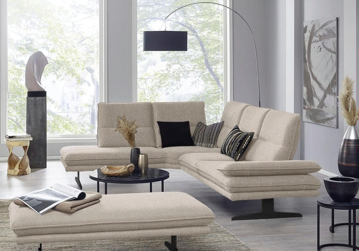 W.SCHILLIG Ecksofa Broadway L-Form Braun Polyester