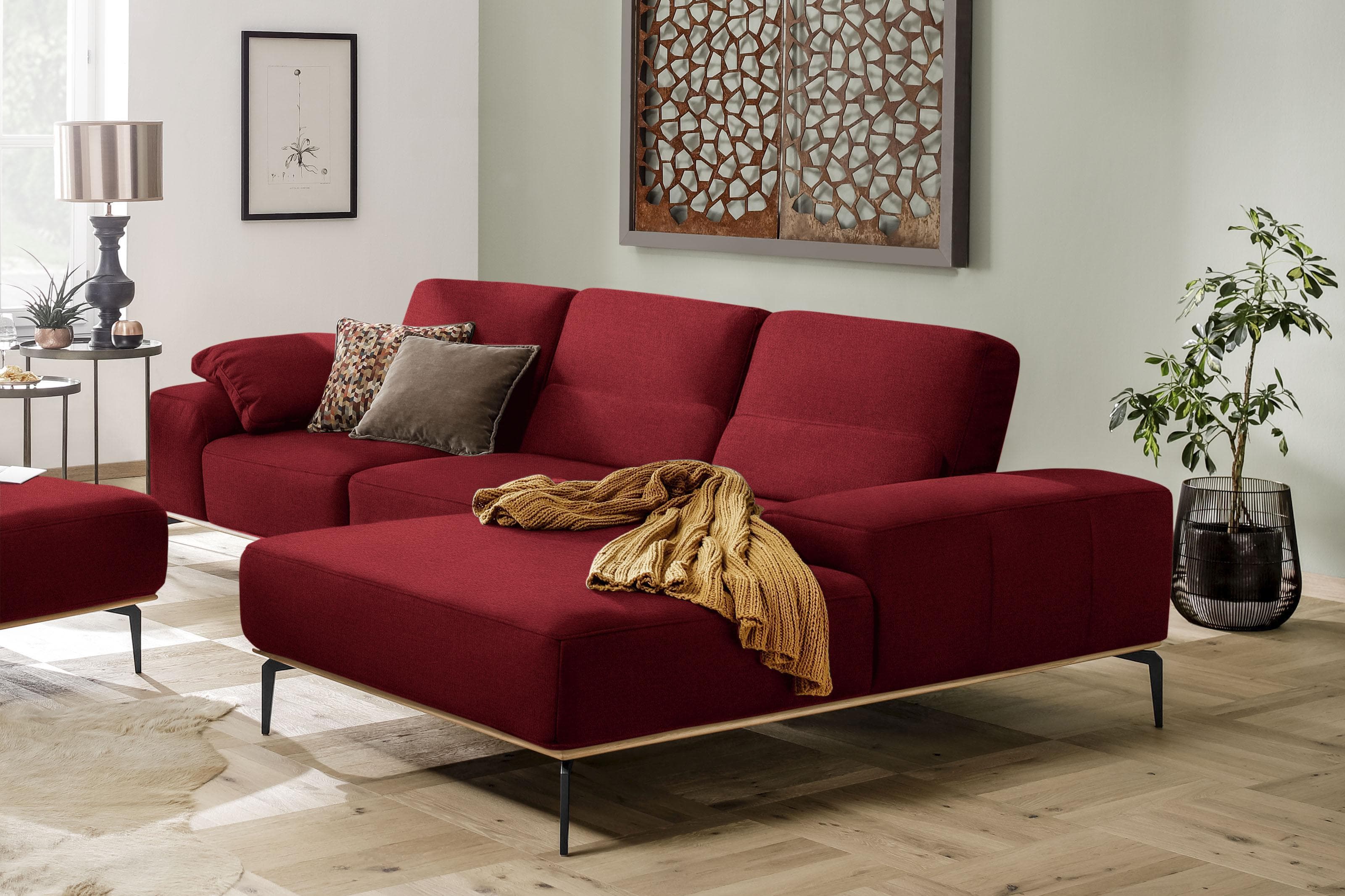 W.SCHILLIG Ecksofa run L-Form mit Recamiere und flexibler Sitztiefe