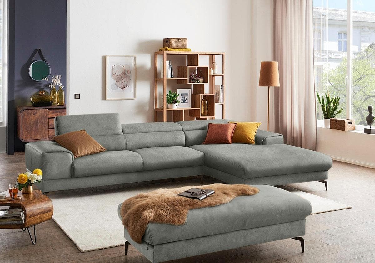 W.SCHILLIG Ecksofa piedroo Grau L-Form mit Motorik