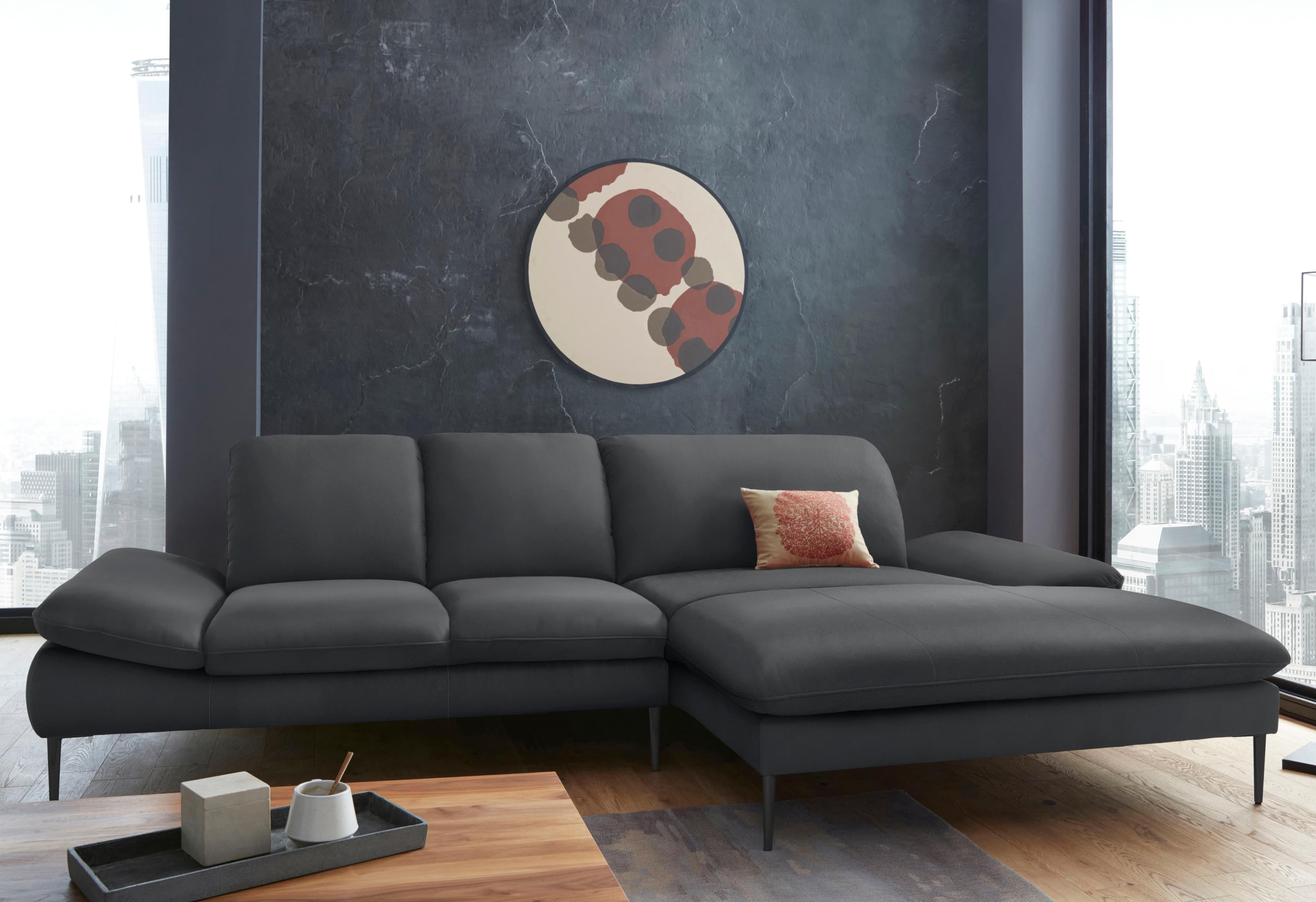 W.SCHILLIG Ecksofa enjoy&MORE Schwarz L-Form mit Verstellfunktion