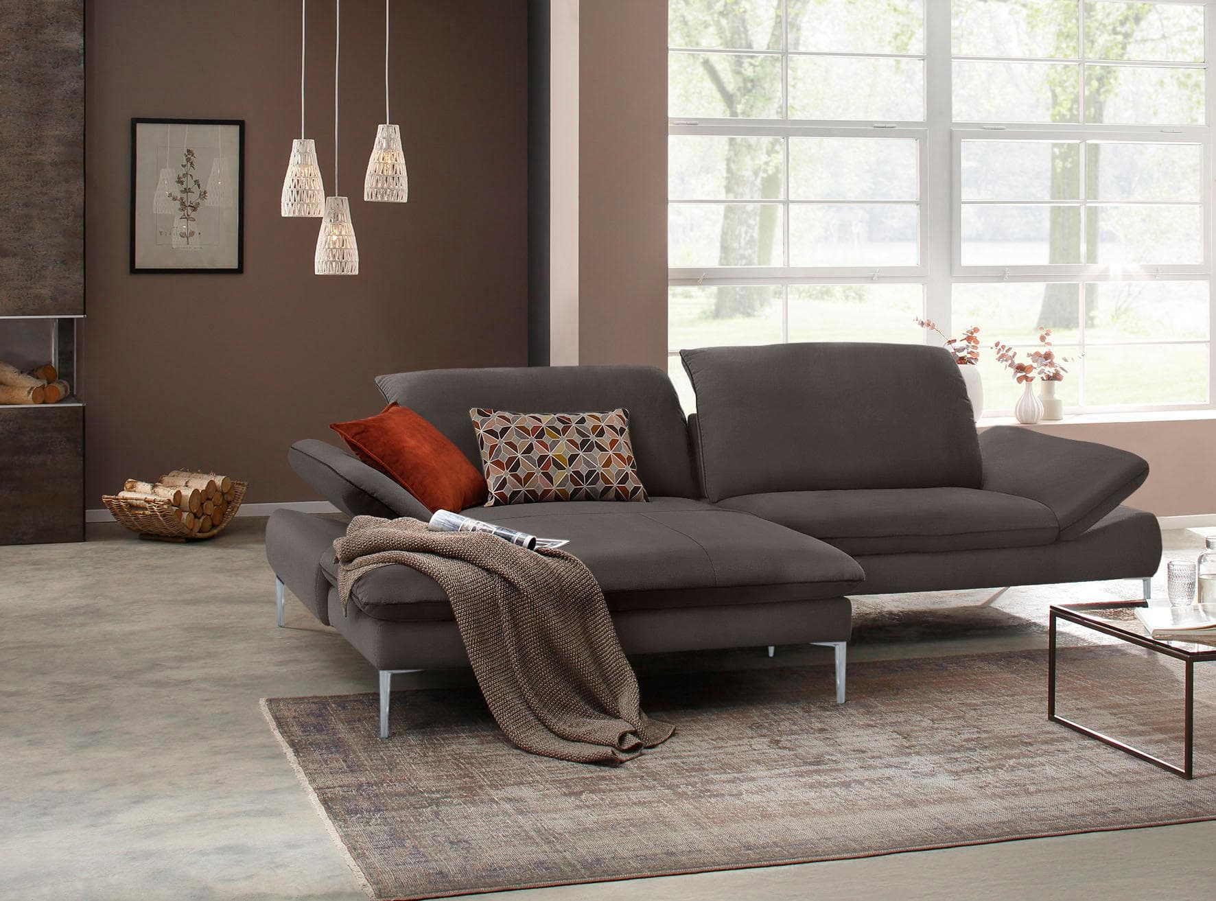 W.SCHILLIG Ecksofa enjoy&MORE Braun mit Verstellfunktionen