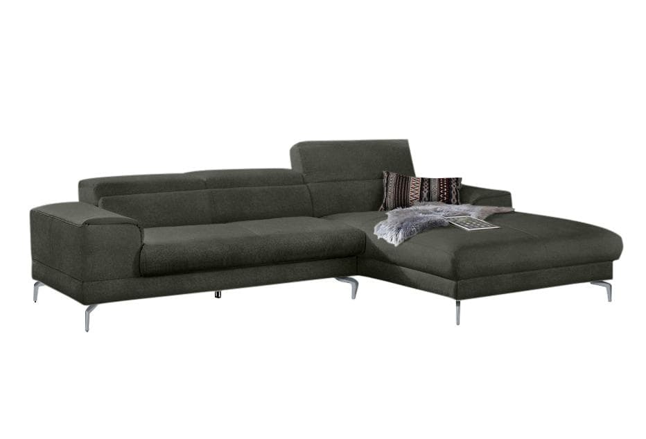 W.Schillig Ecksofa piedroo Grün L-Form mit Kopfteilverstellung