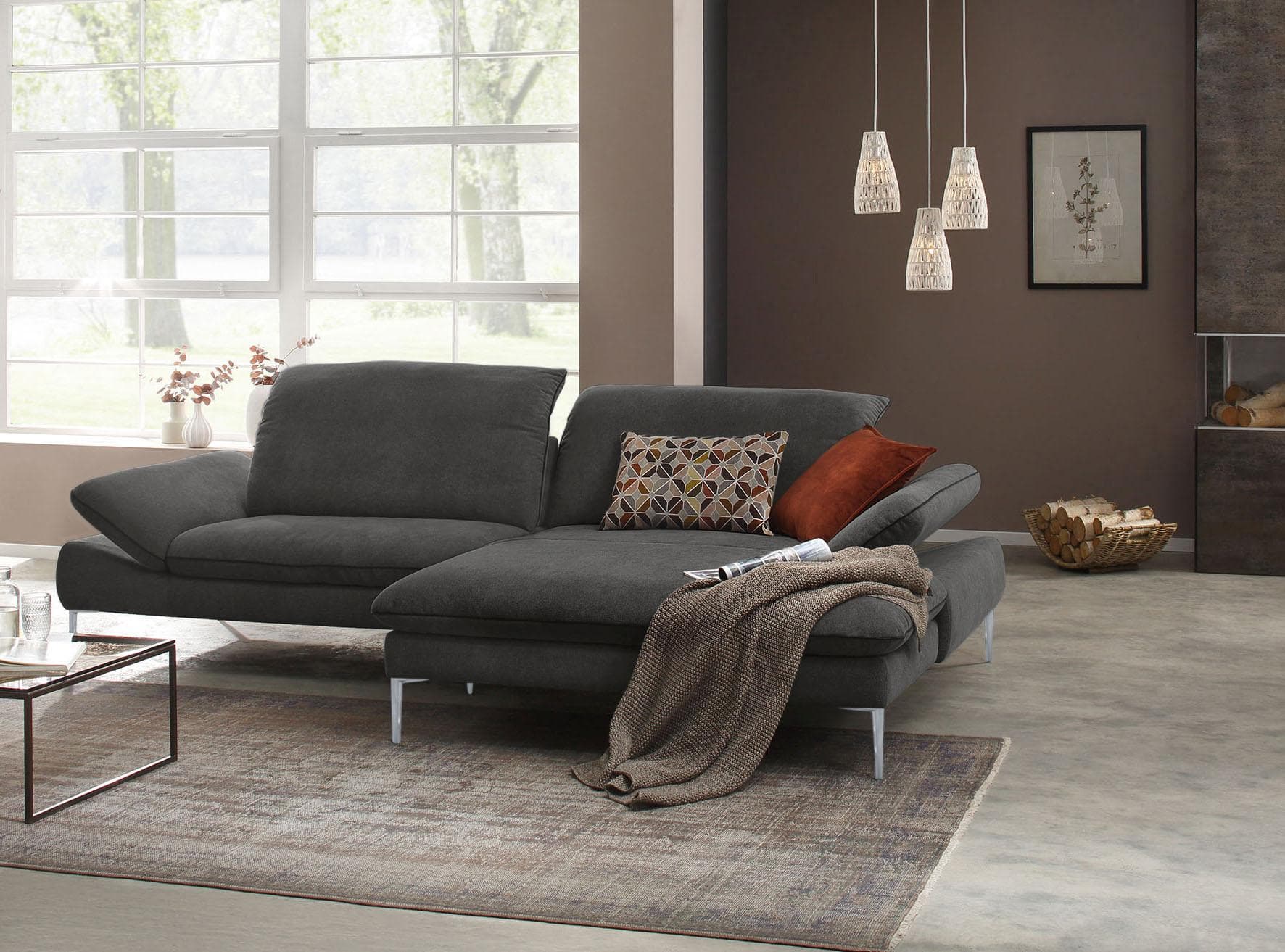 W.SCHILLIG Ecksofa enjoy&MORE Anthrazit mit Sitztiefenverstellung
