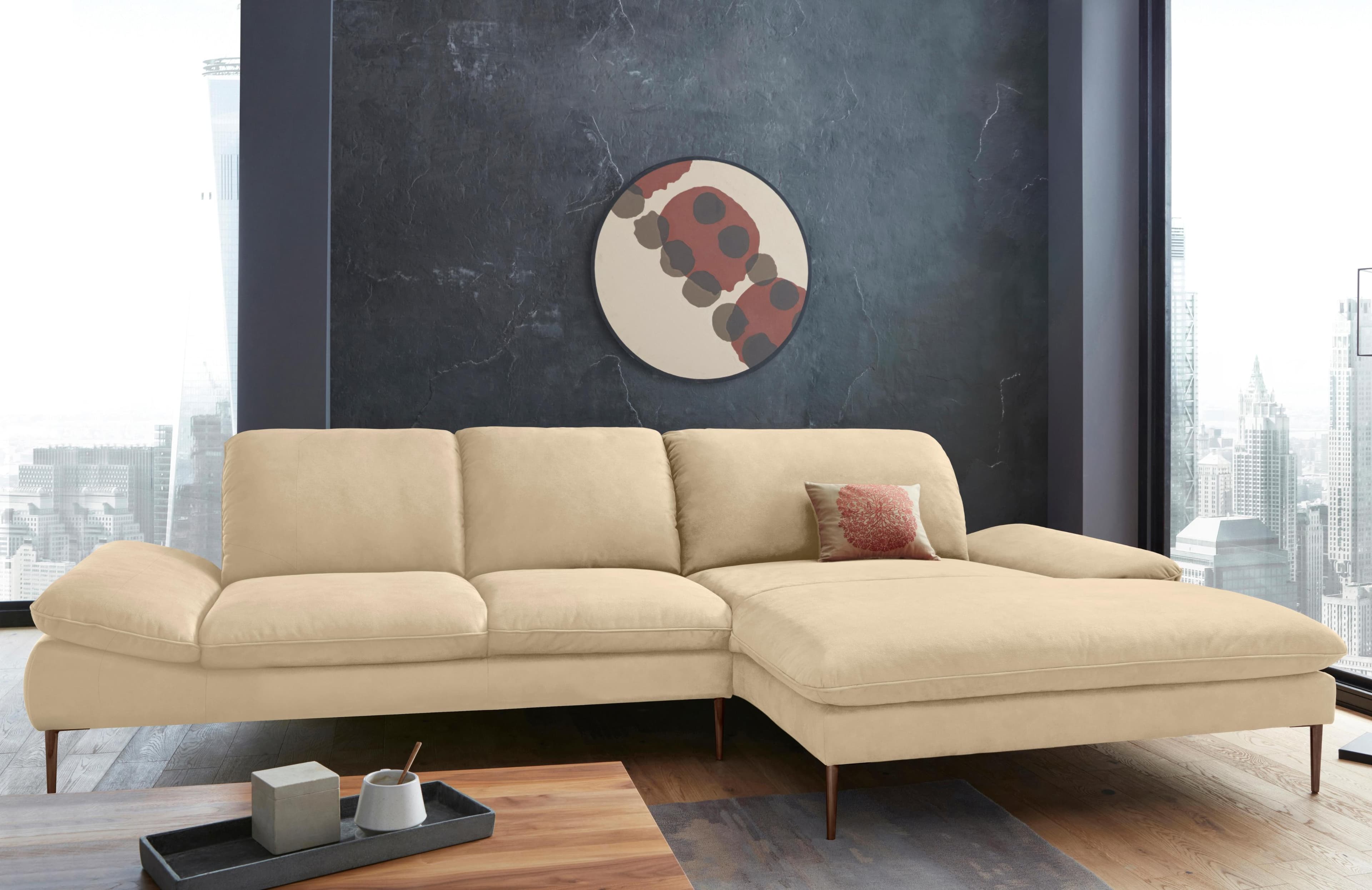 W.SCHILLIG Ecksofa enjoy&MORE L-Form Beige mit Sitztiefenverstellung