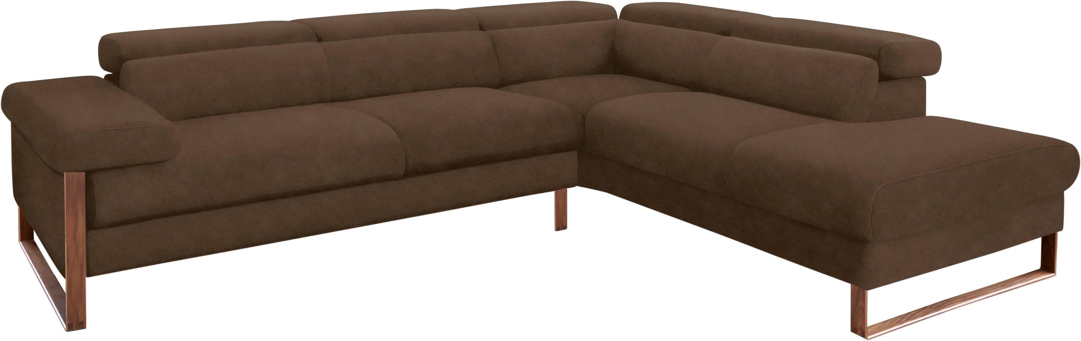 Ecksofa W.SCHILLIG finn L-Form Mocca Stoff