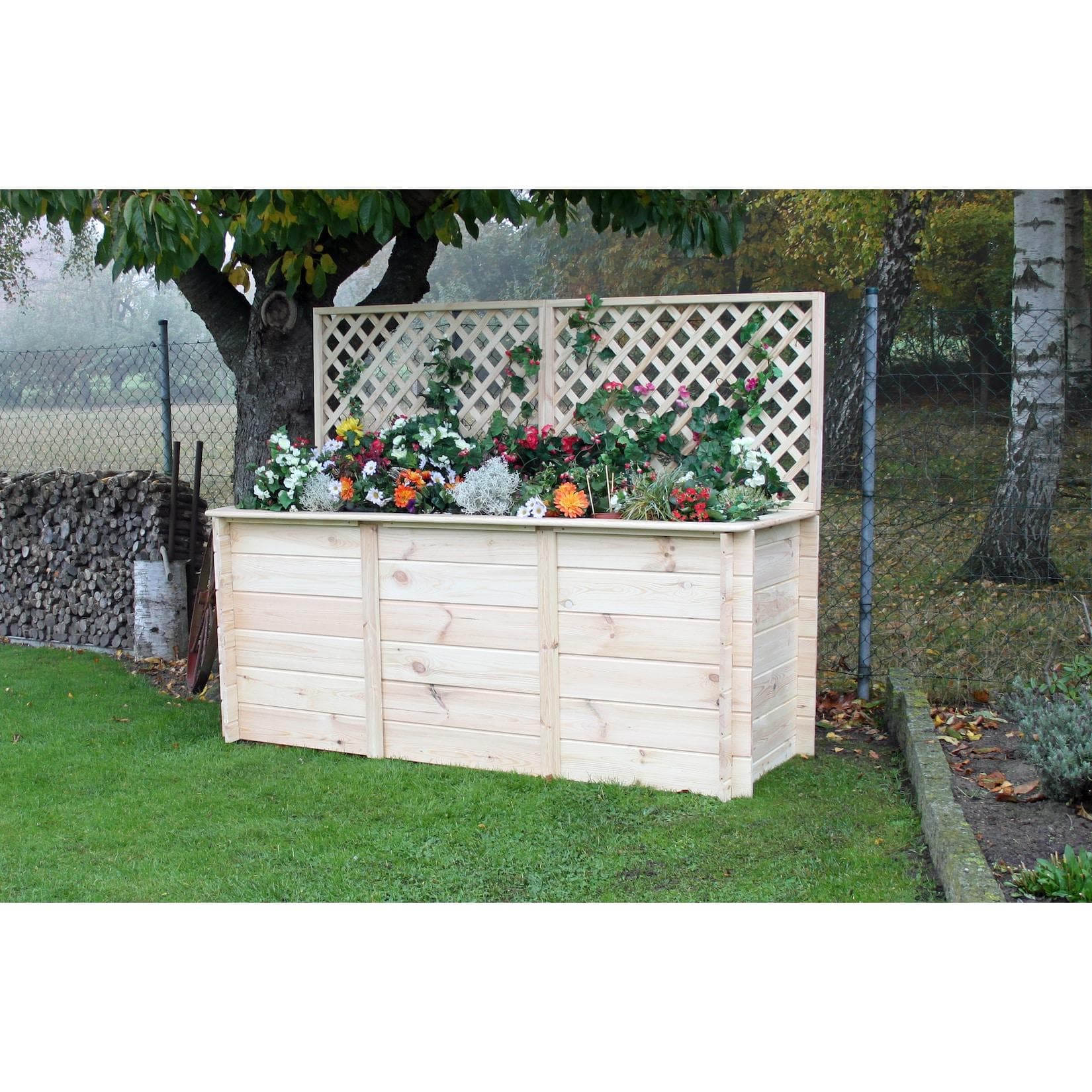 Promadino Hochbeet 2m mit Rankgitteraufsatz