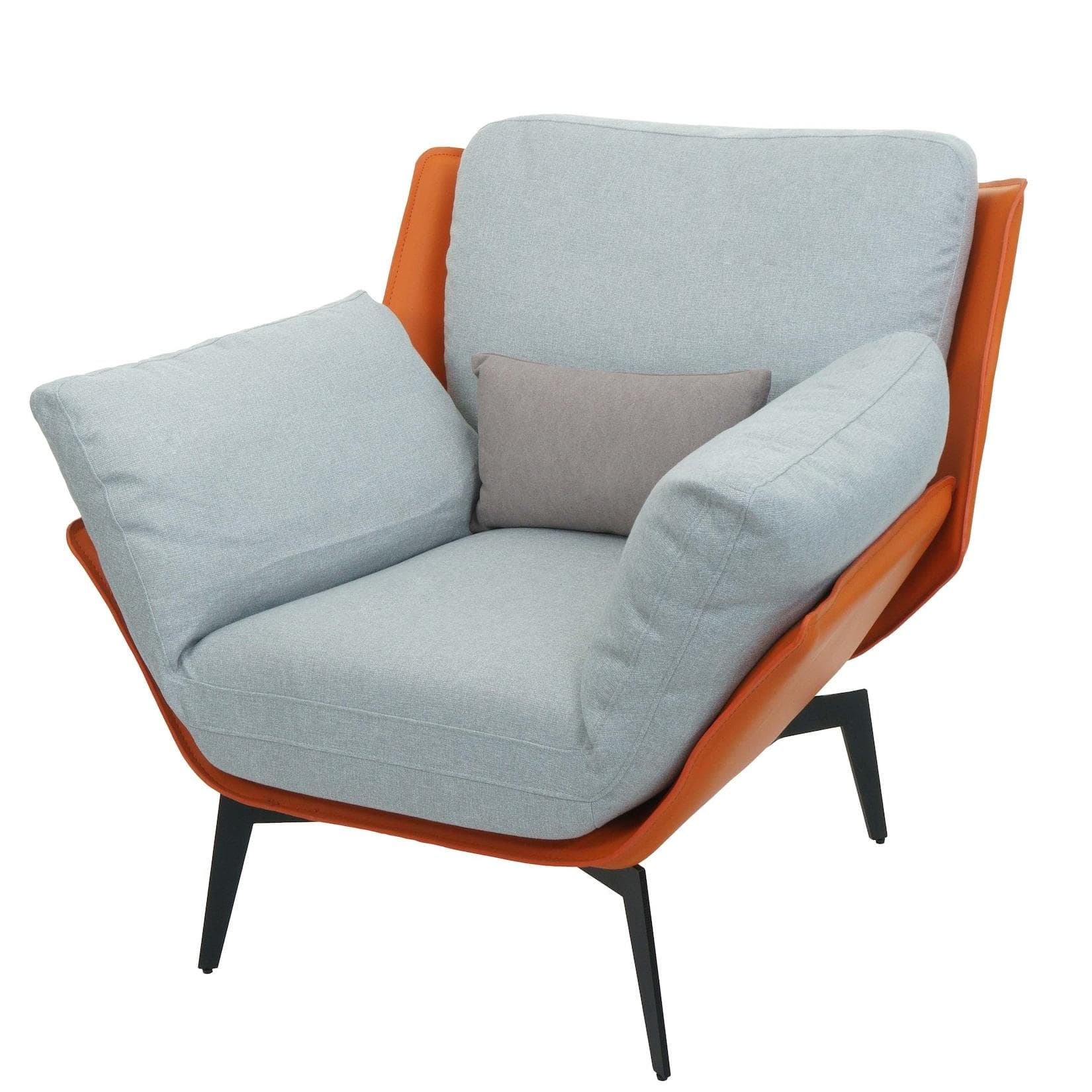 Sessel MCW-L82 Lounge-Sessel Cocktailsessel Polstersessel Relaxsessel Kunstleder Stoff/Textil Metall Terrakotta