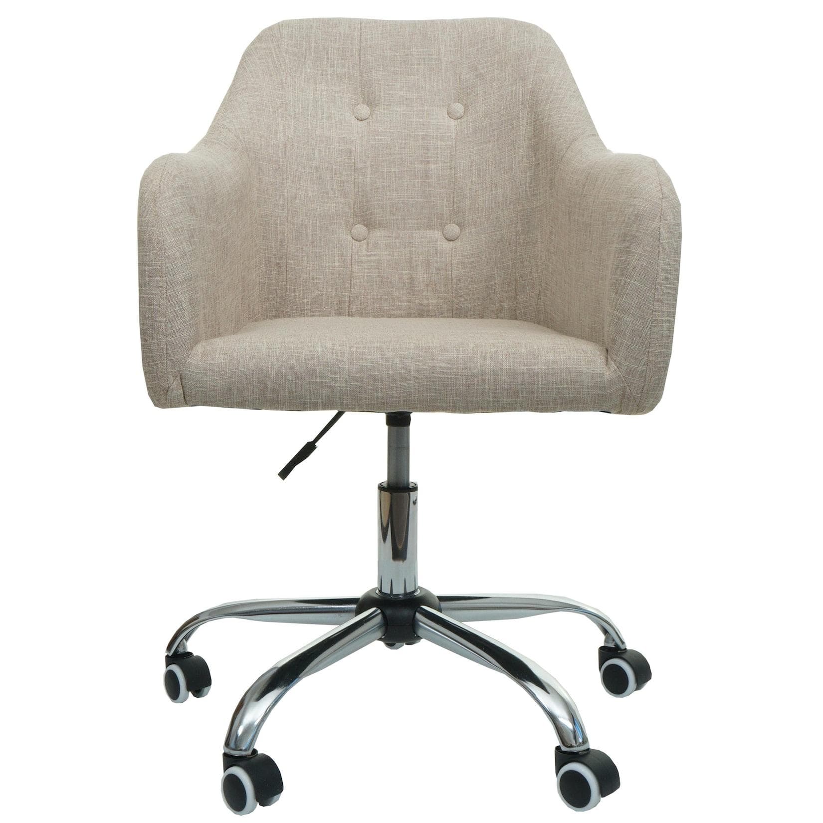 MCW Bürostuhl MCW-L92 Drehstuhl mit Armlehne Stoff Creme