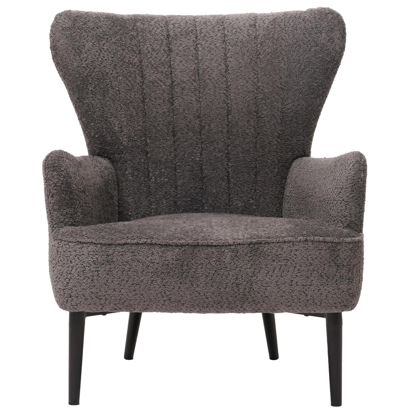 Lounge-Sessel MCW-K37 Retro Vintage Chenille Dunkelgrau