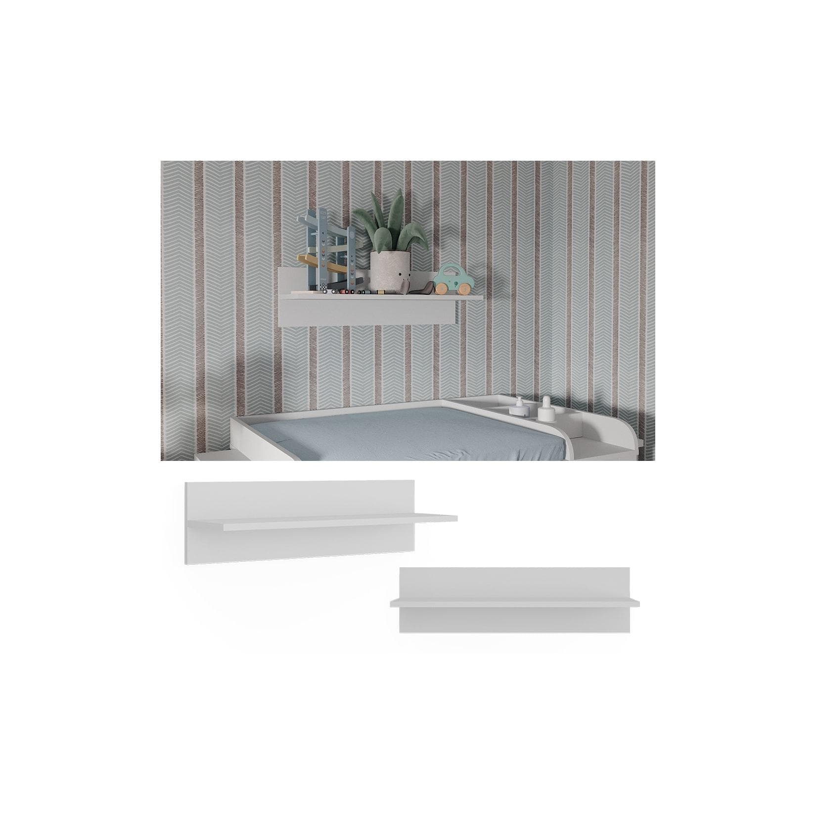 VitaliSpa® Ajaton Wandregal Weiß für Kinderzimmer