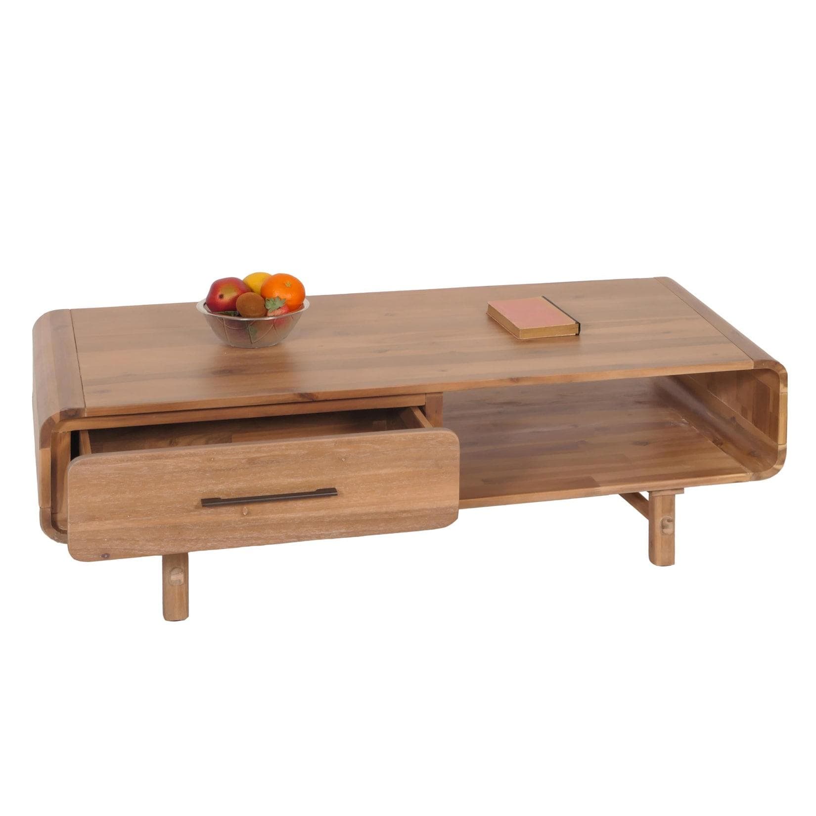 MCW Couchtisch MCW-M47 Akazie Massivholz mit Schublade