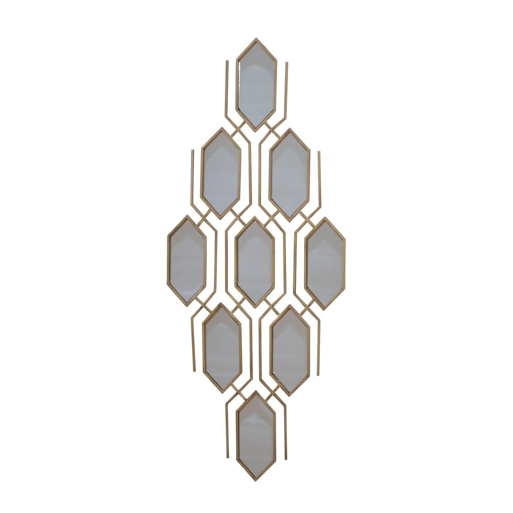 möbel direkt online Wanddekoration mit Spiegeleinlagen Gold Metall