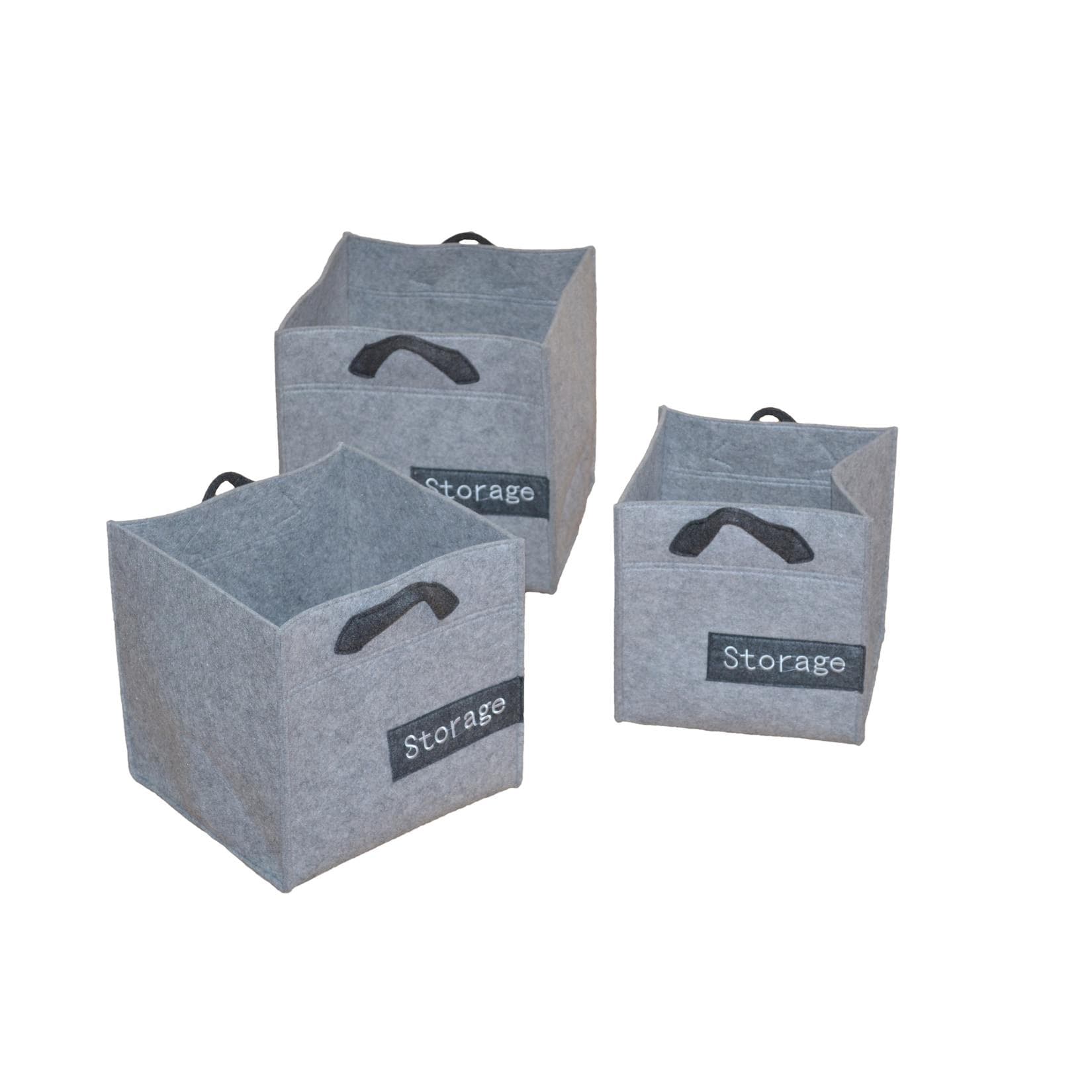 möbel direkt online 3tlg. Korb-Set Susi Filzoptik Grau