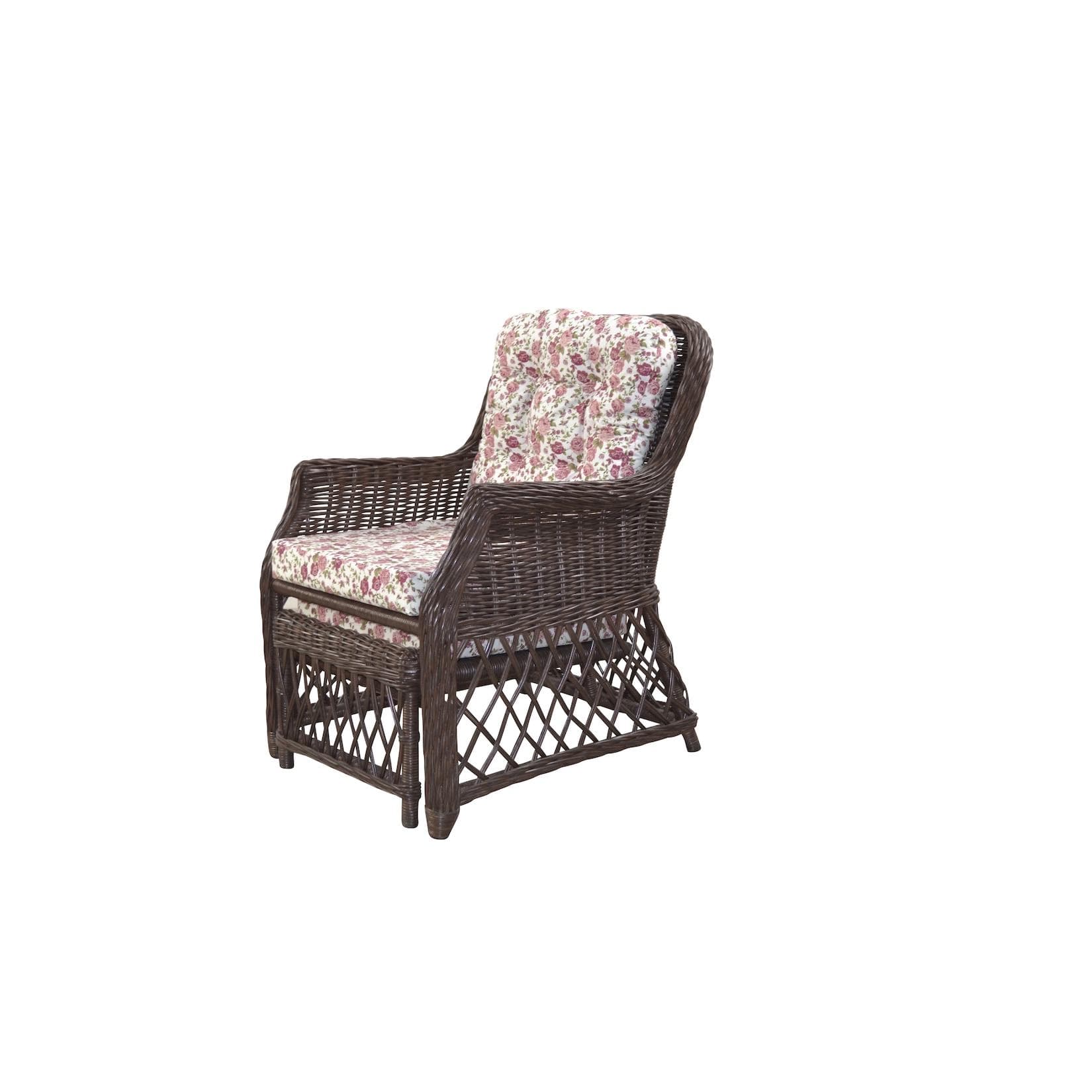 Home Affaire Rattanstuhl Handarbeit Landhausstil mit Rosenmotiv