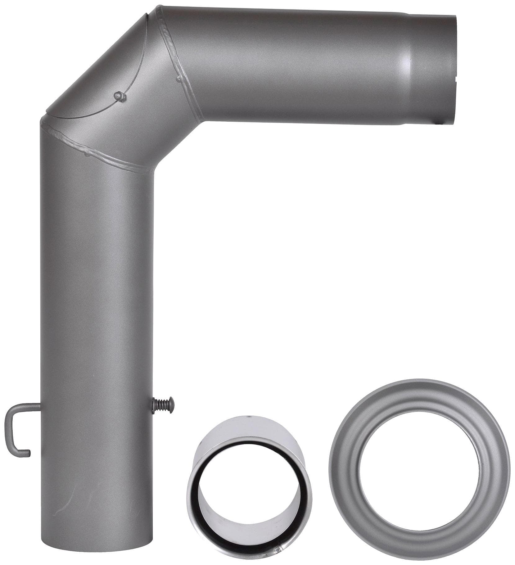 Firefix Ofenrohr Bogen Stahlblech Dunkelgrau Hitzebeständig