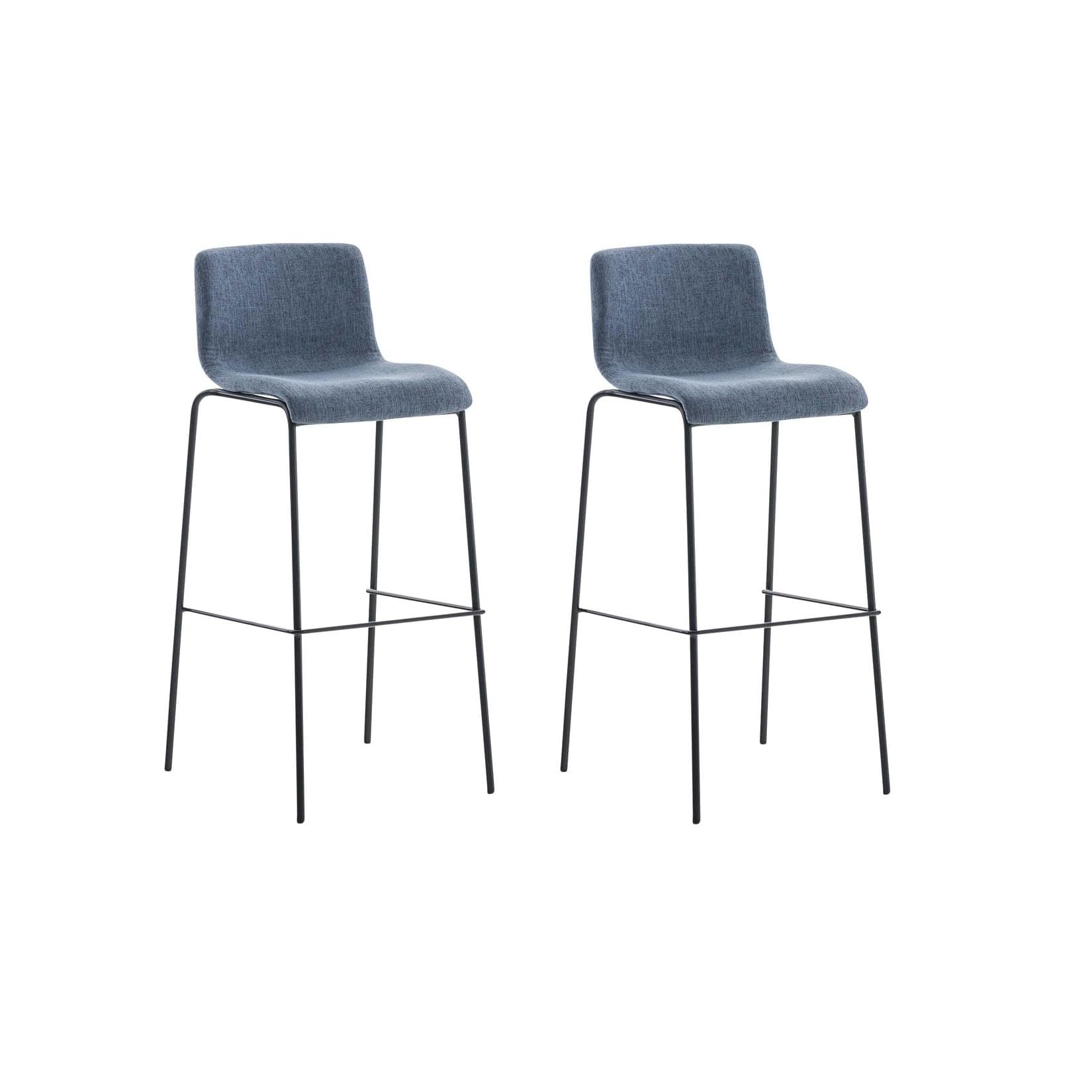 CLP Barhocker 2er Set mit Lehnen Hover, stapelbar, Stoffbezüge, Metallgestell