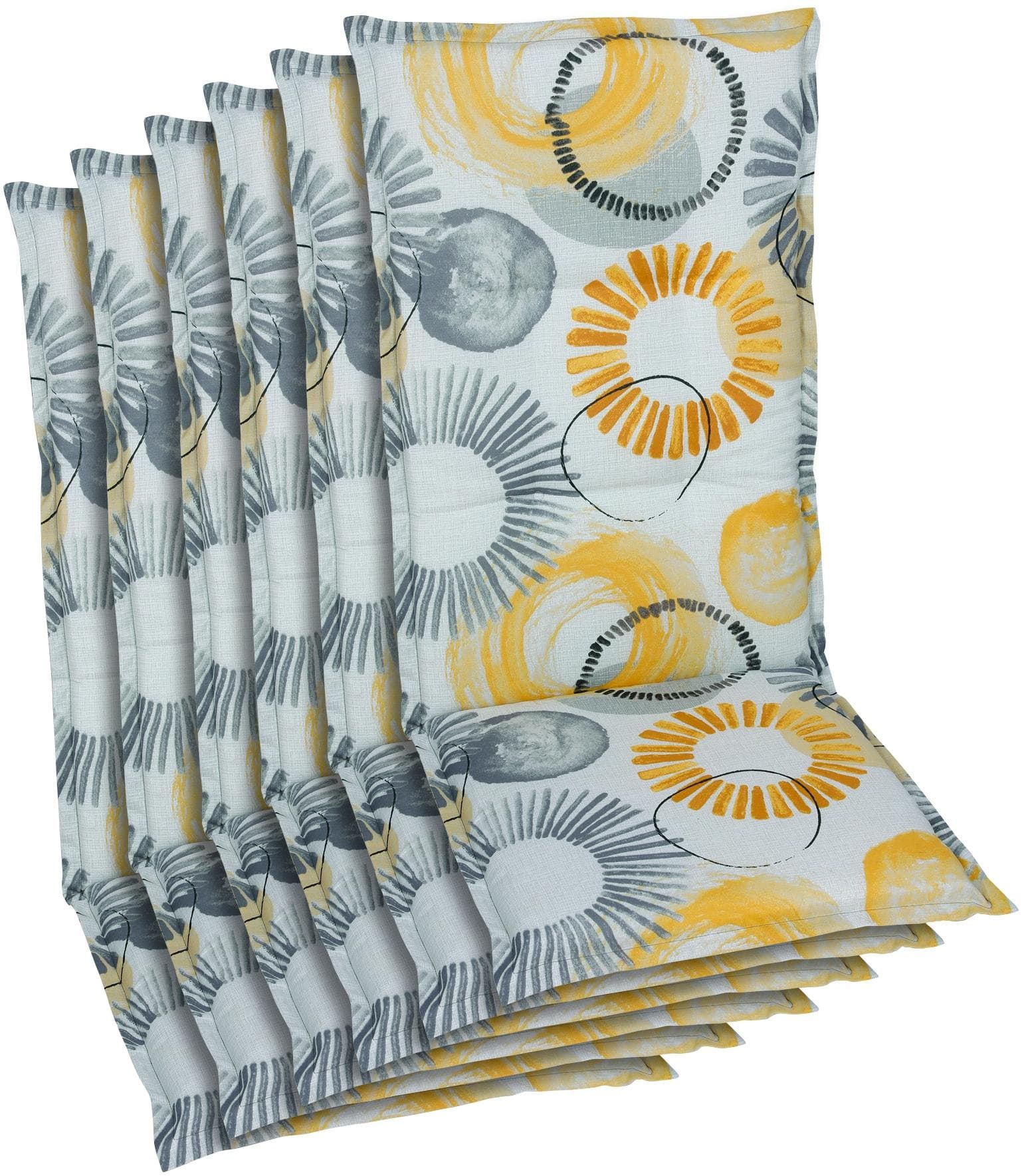 GO-DE Hochlehnerauflage 6-tlg. Beige Baumwolle Polyester
