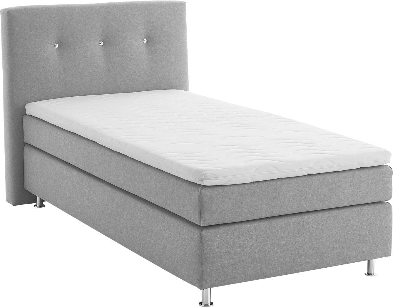 Westfalia Schlafkomfort Boxspringbett Grau mit Topper