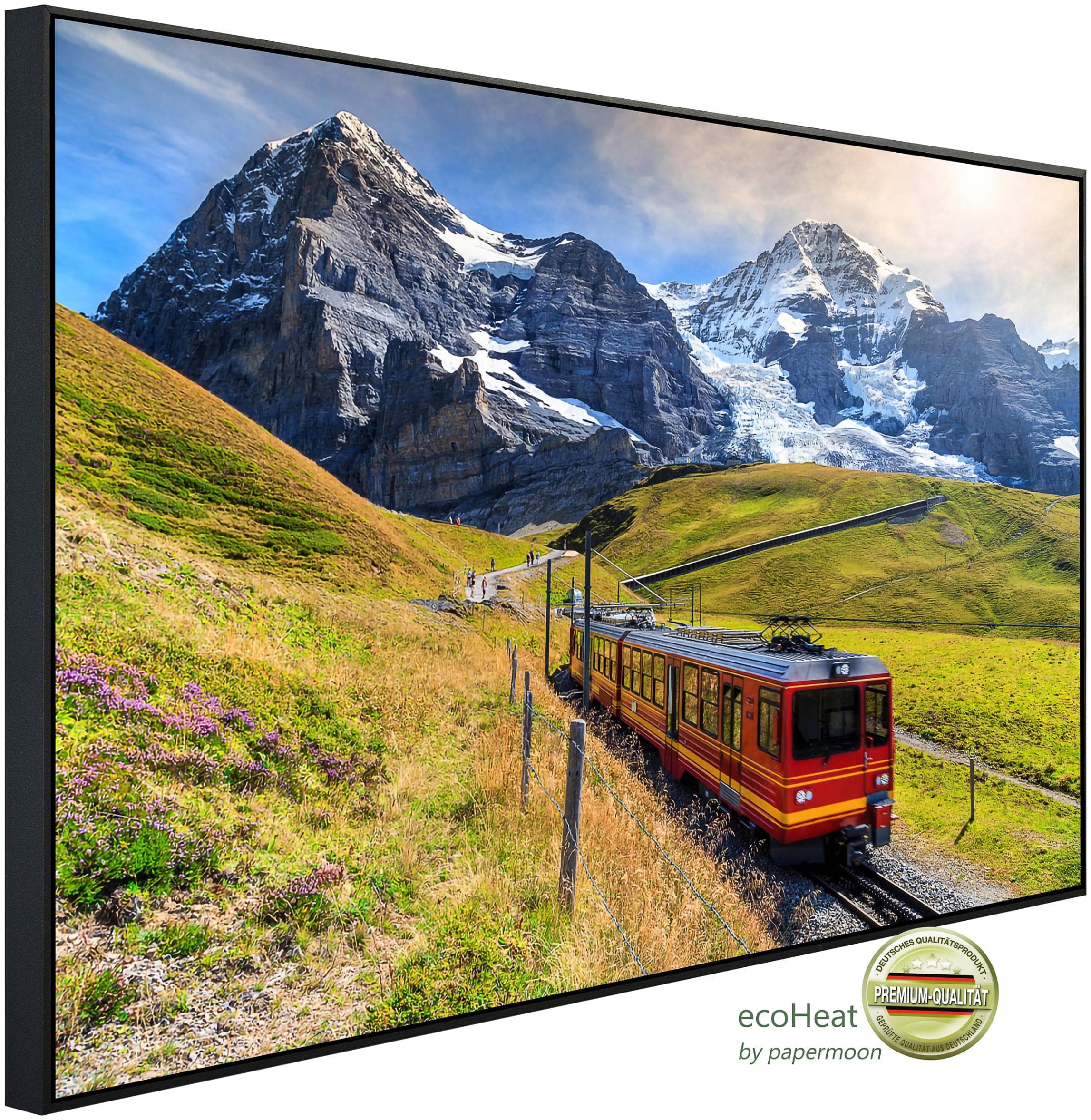 PAPERMOON Infrarotheizung "Zug durch Landschaft" Bunt Kunstmotiv