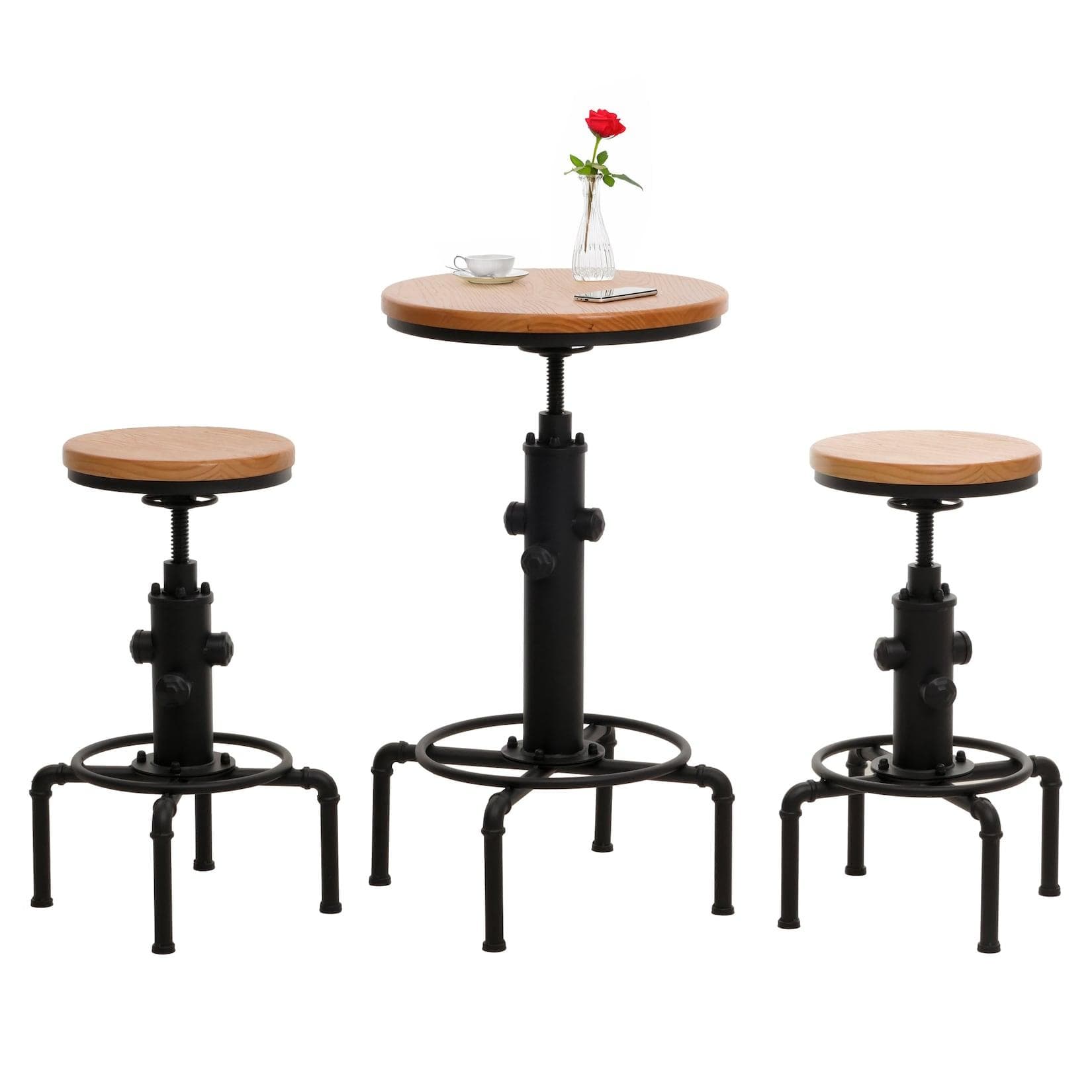 Modernes Bartisch-Set (3er) im Industriesty